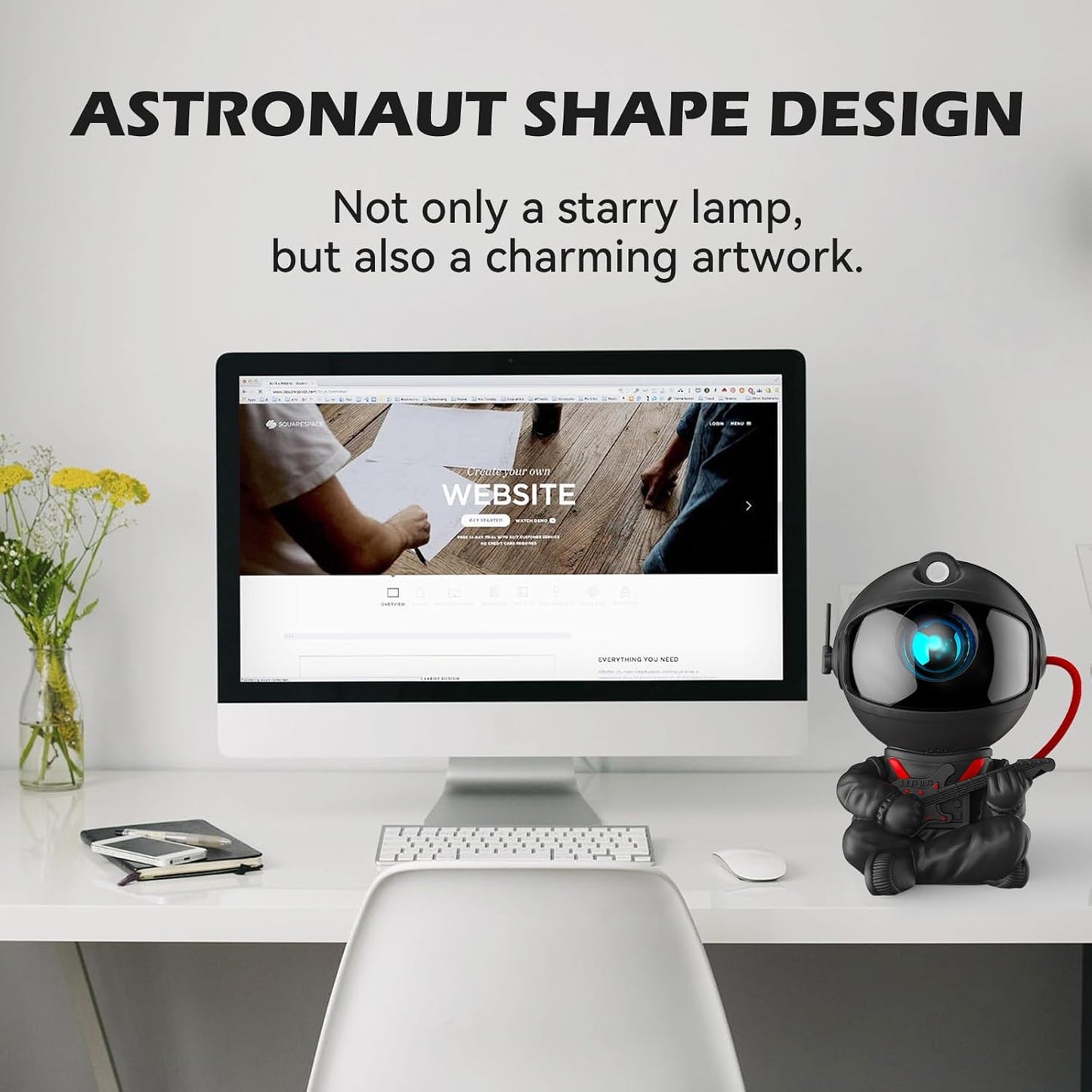 Astronaut Galaxy Projector, Star Projector Galaxy Light, Night Light for Kids, Nebula Ceiling LED Lamp, Room Decor, with Timer and Remote, Gifts for Birthdays