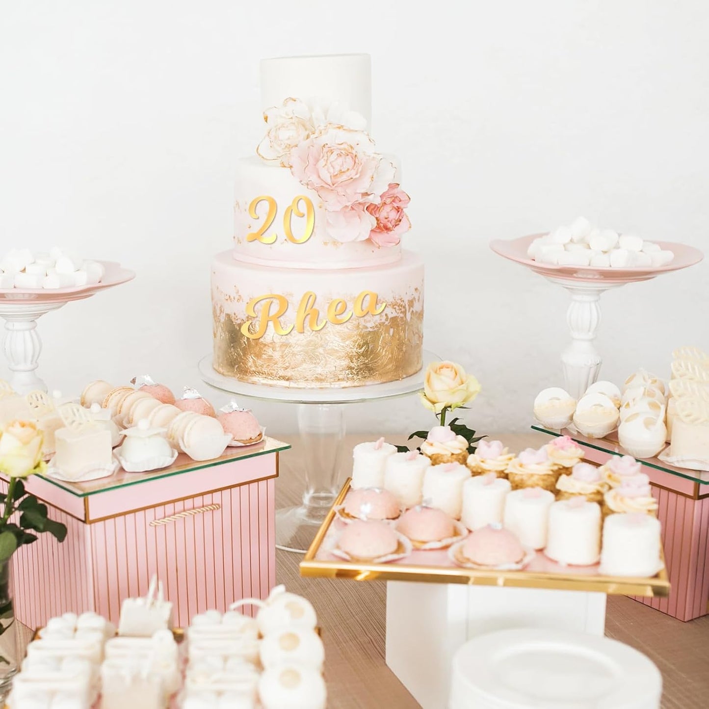 126 PCS Custom Name Cake Topper Acrylic Letters DIY Personalized A-Z & 0-9 Number Alphabet Cake Decoration For Wedding Anniversary Baby Shower Party Birthday Supplies(Gold)