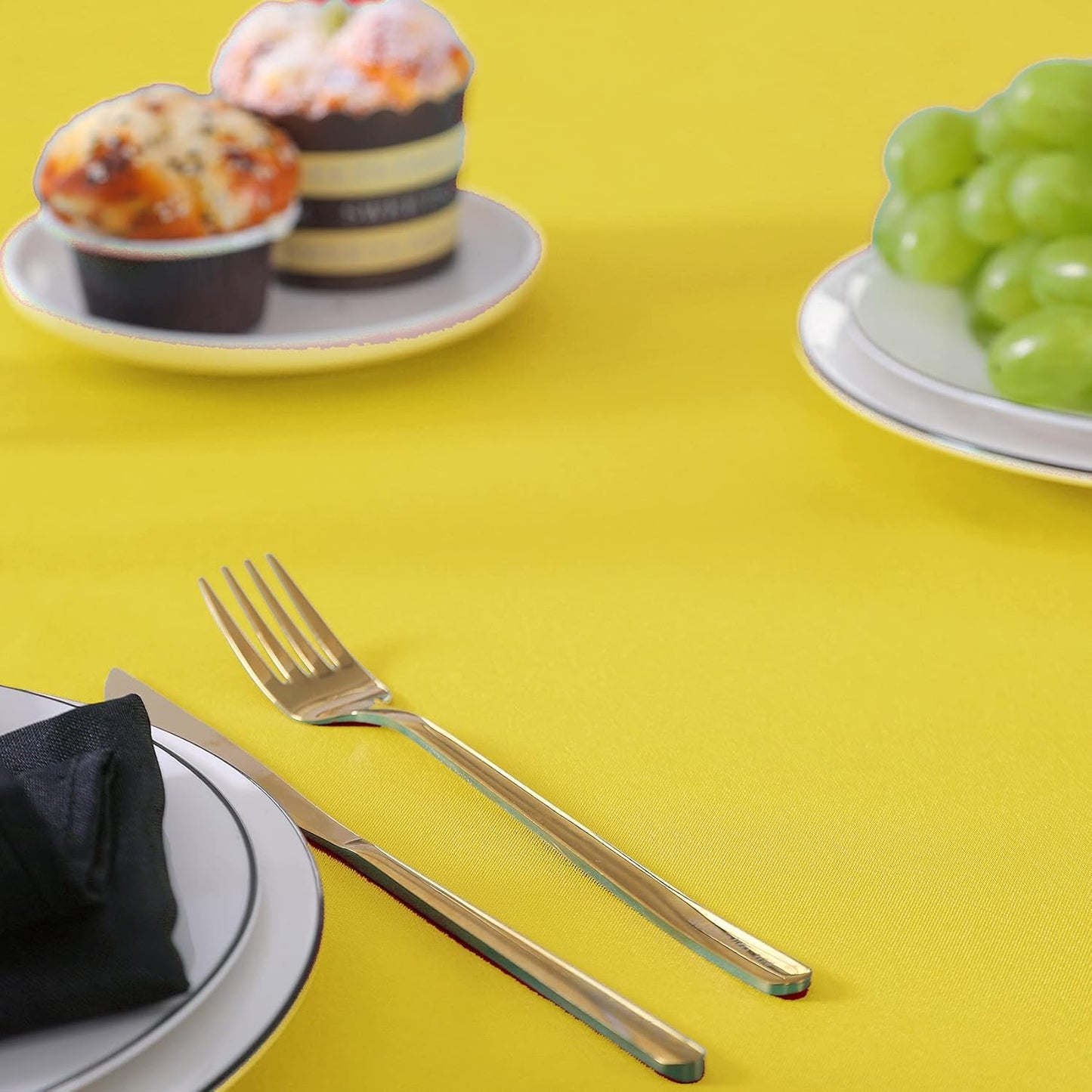 Rectangle Tablecloth 60x84 inch Washable Polyester Fabric Table Cloth for Wedding Party Dining Banquet Decoration(60x84,Yellow)