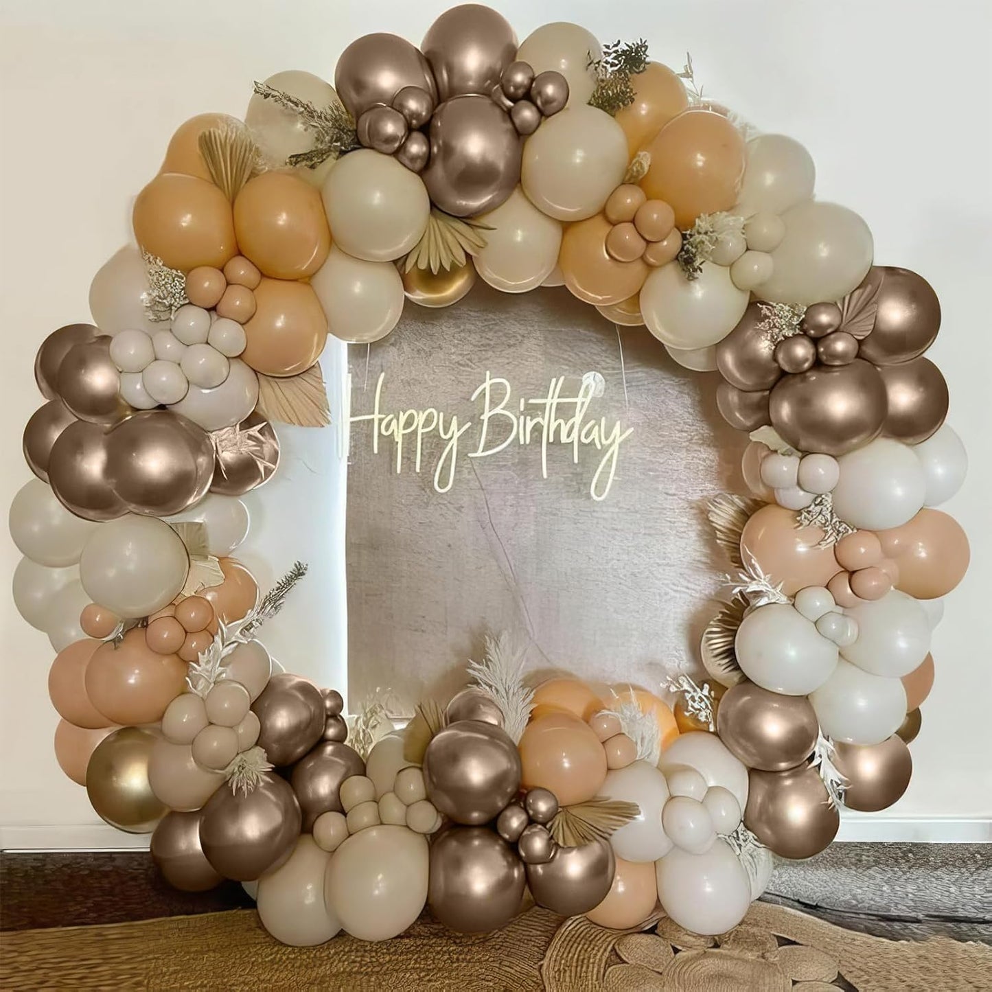 Neutral Balloons, Beige White Sand Latex Balloons Blush Gold Chrome Party Balloons Metallic Champagne Gold and Pearl Sand White Balloons for Kids Adults Birthday Boho Wedding Baby Shower Bridal Shower