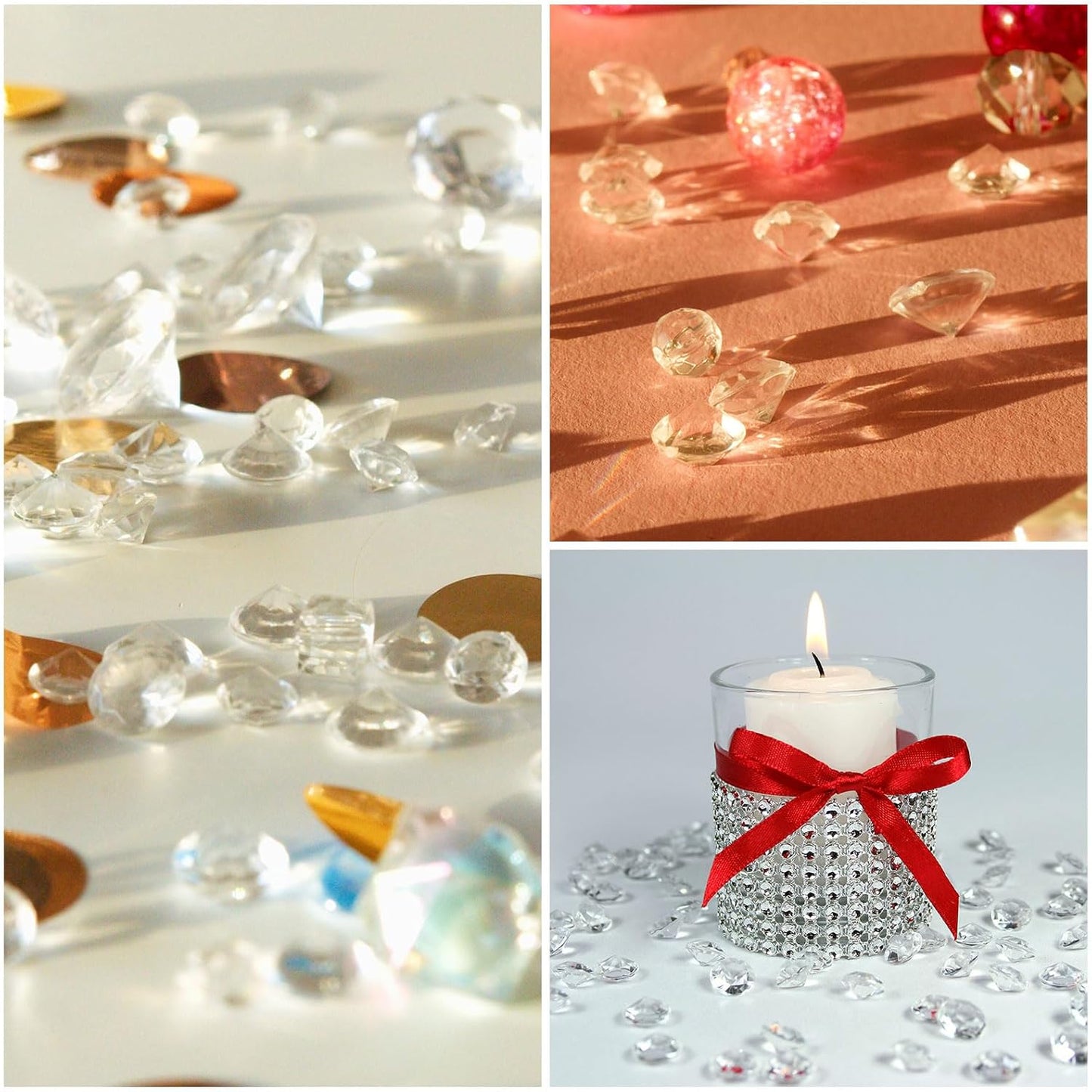 PATIKIL 14000Pcs Wedding Table Scatter Confetti Crystals 3mm Acrylic Diamonds Vase Fillers Gems for Table Centerpiece Decorations Bridal Shower Party, Mint Green AB