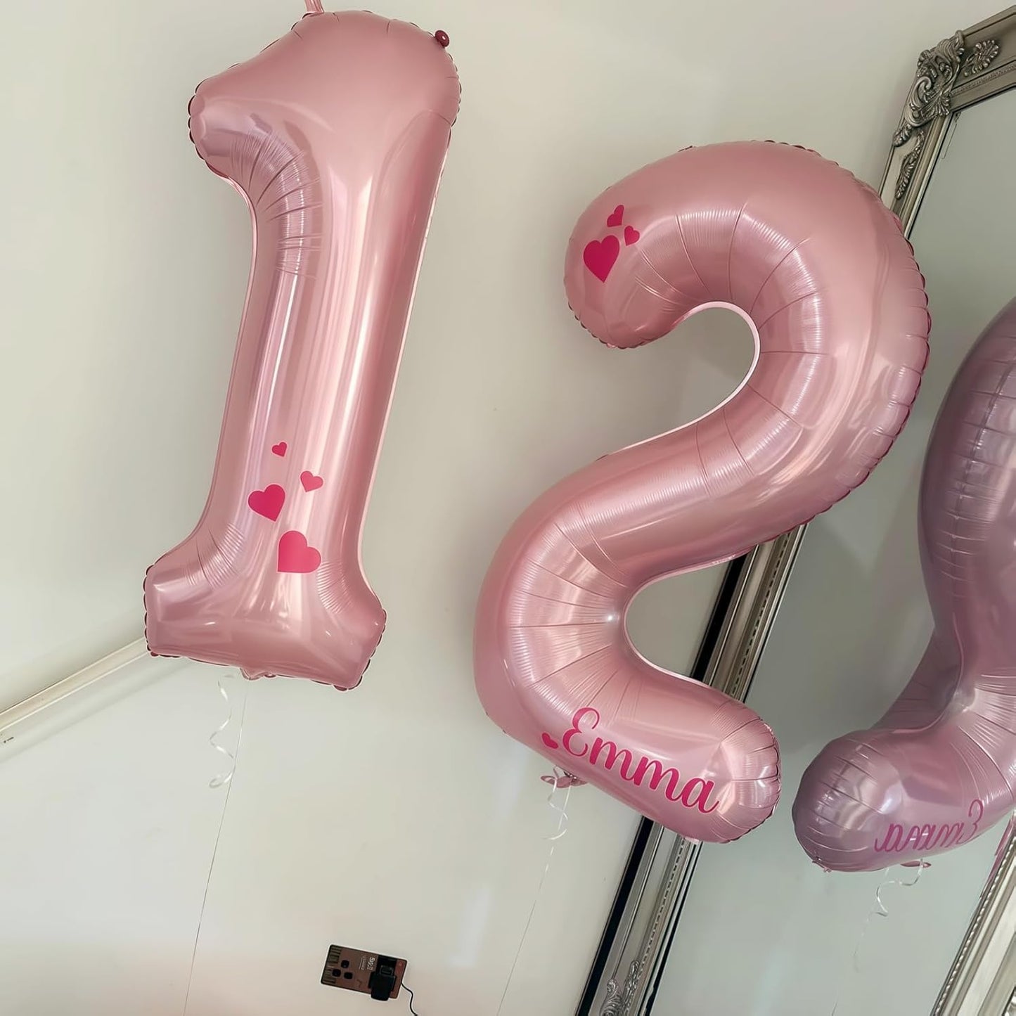 Big 13th Birthday Balloons, 40 Inch Pastel Pink Number 1 & 3 Helium Foil Balloons for 13 Year Old Birthday Decor, Self Inflating Mylar 31st Birthday Balloons for Girls Anniversary Party Decorations