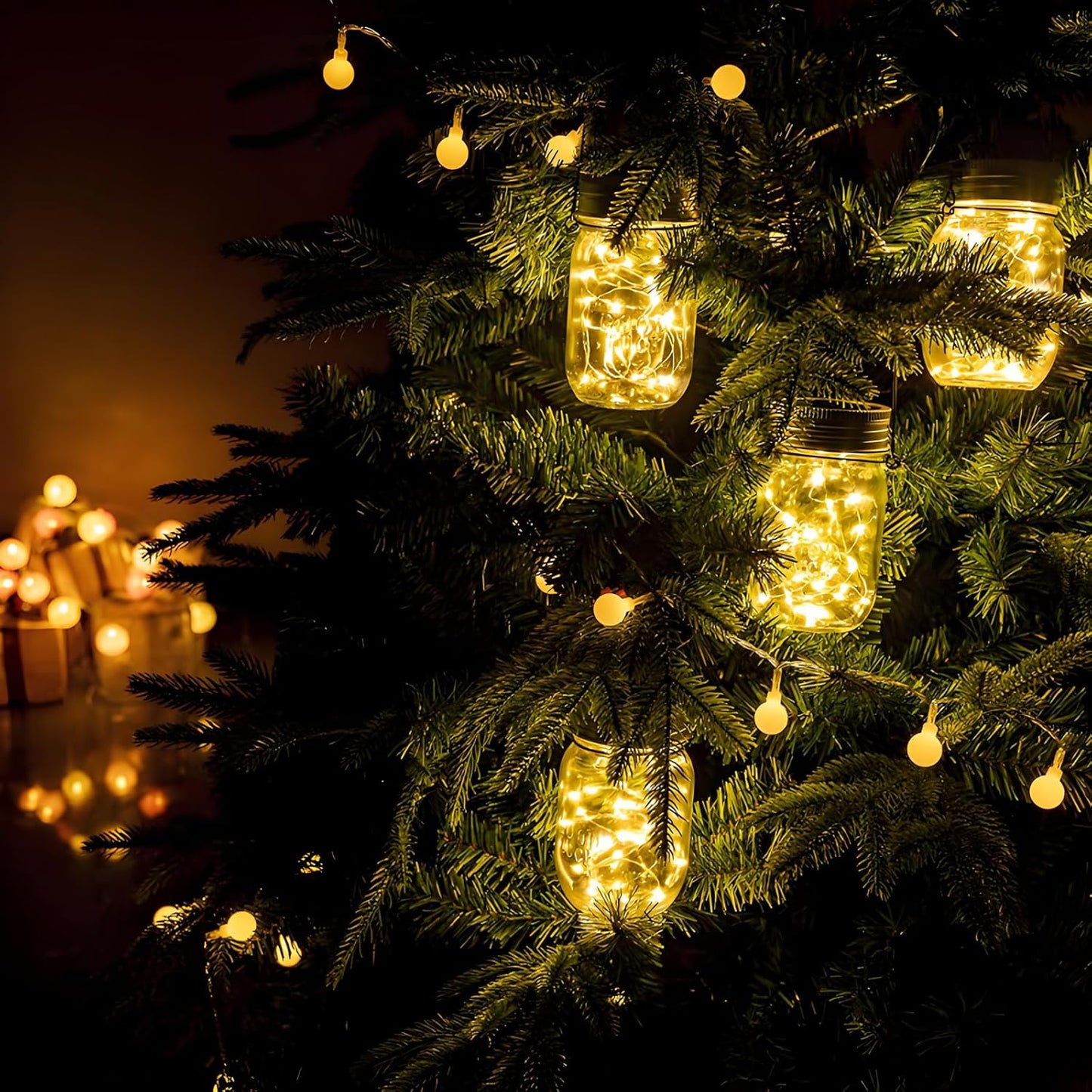 12 Pack Solar Mason Jar Lights for Outside, 30 LED Solar Mason Jar Lids Fairy Lights with 12 Hangers(No Jars) Outdoor Waterproof for DIY Patio Garden Yard Lawn Party Wedding Decoration Warm White