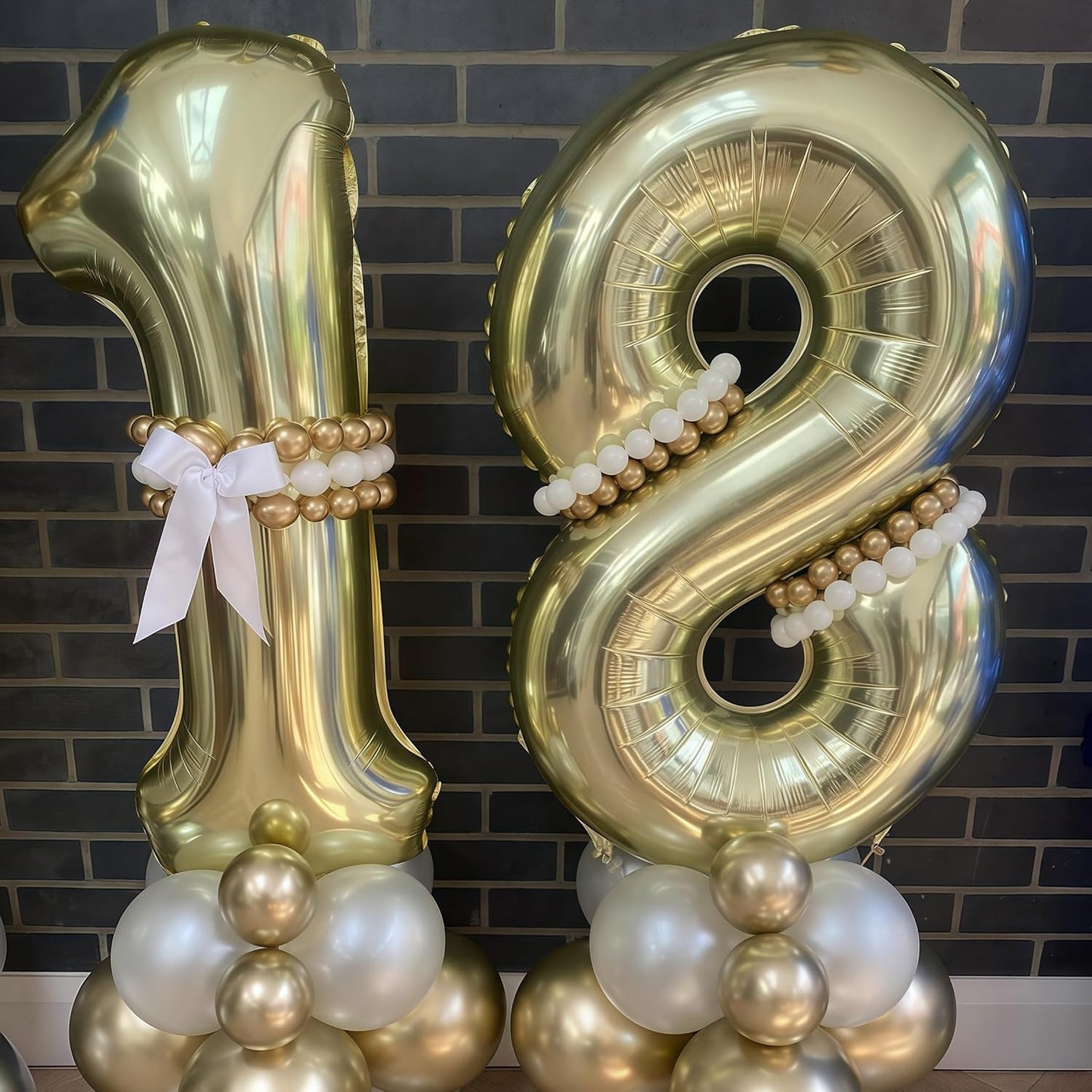 Champagne Gold 4 Balloon,40 Inch Light Gold Number 4 Balloon Big Foil Mylar Helium 4 Balloon for Birthday Party