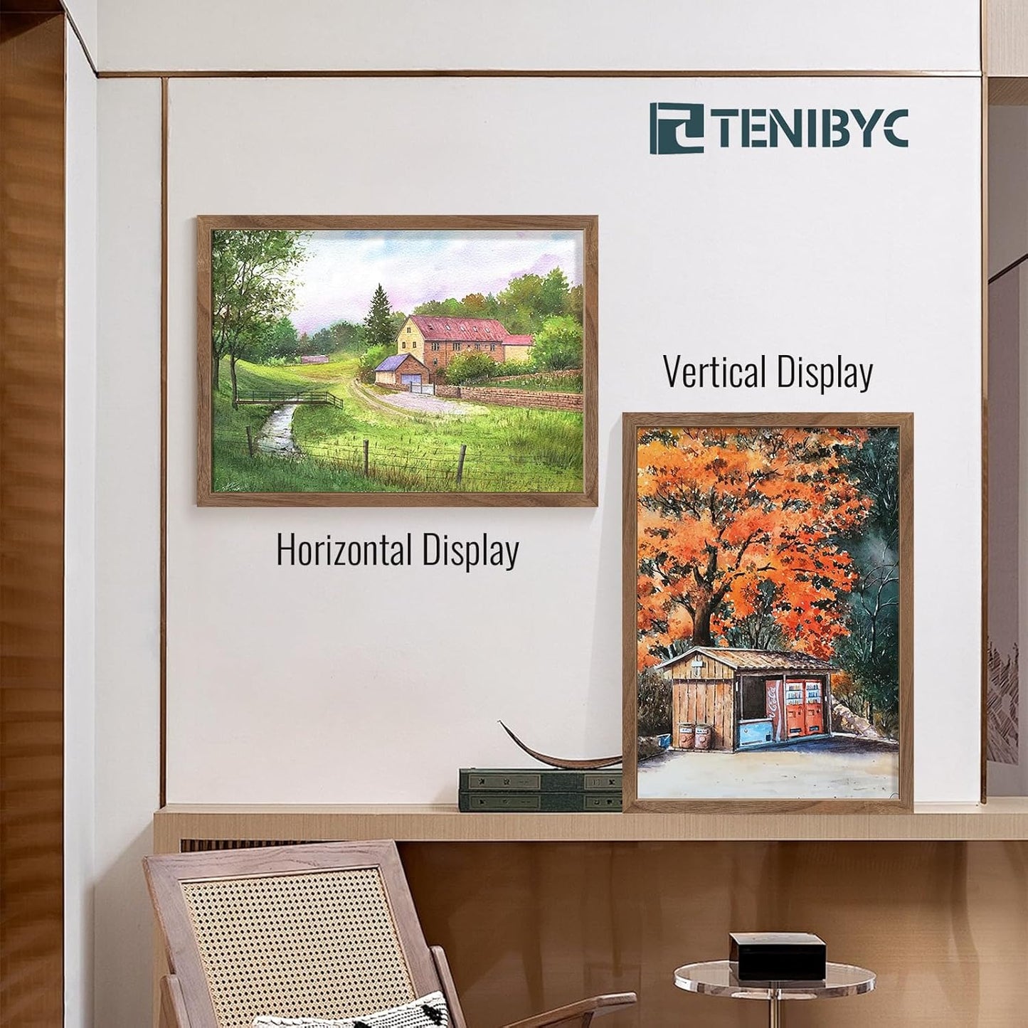 20x28 Picture Frame 4 Pack - Brown Walnut Wood, 20 x 28 Poster Frame for Gallery, Home and Office - Wall Hanging