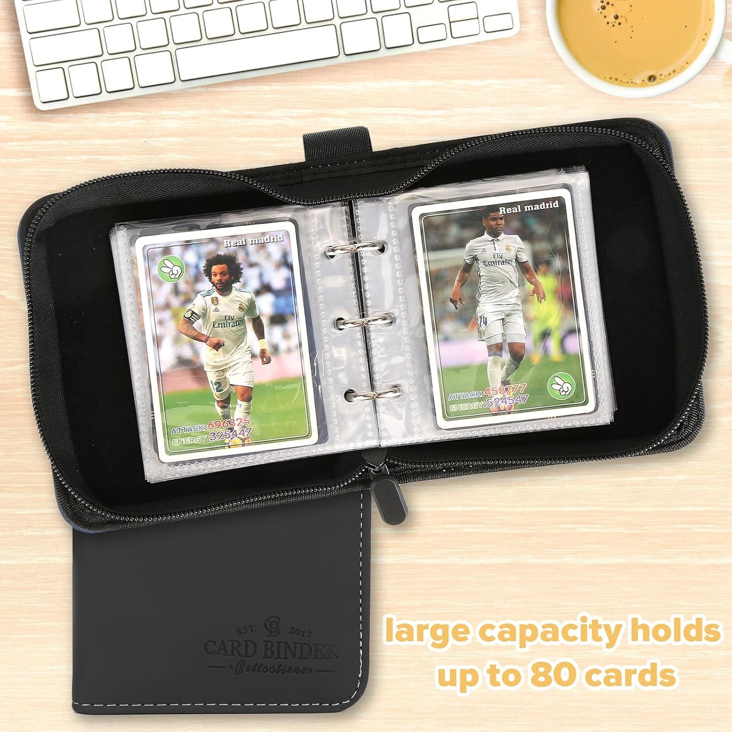 Trading Card Binder, Card Collection Binder Album Folder with 80 Side Loading Pockets, 1 Pocket Trading Card Album Folder for TGC,MTG, Baseball Cards, Yugioh