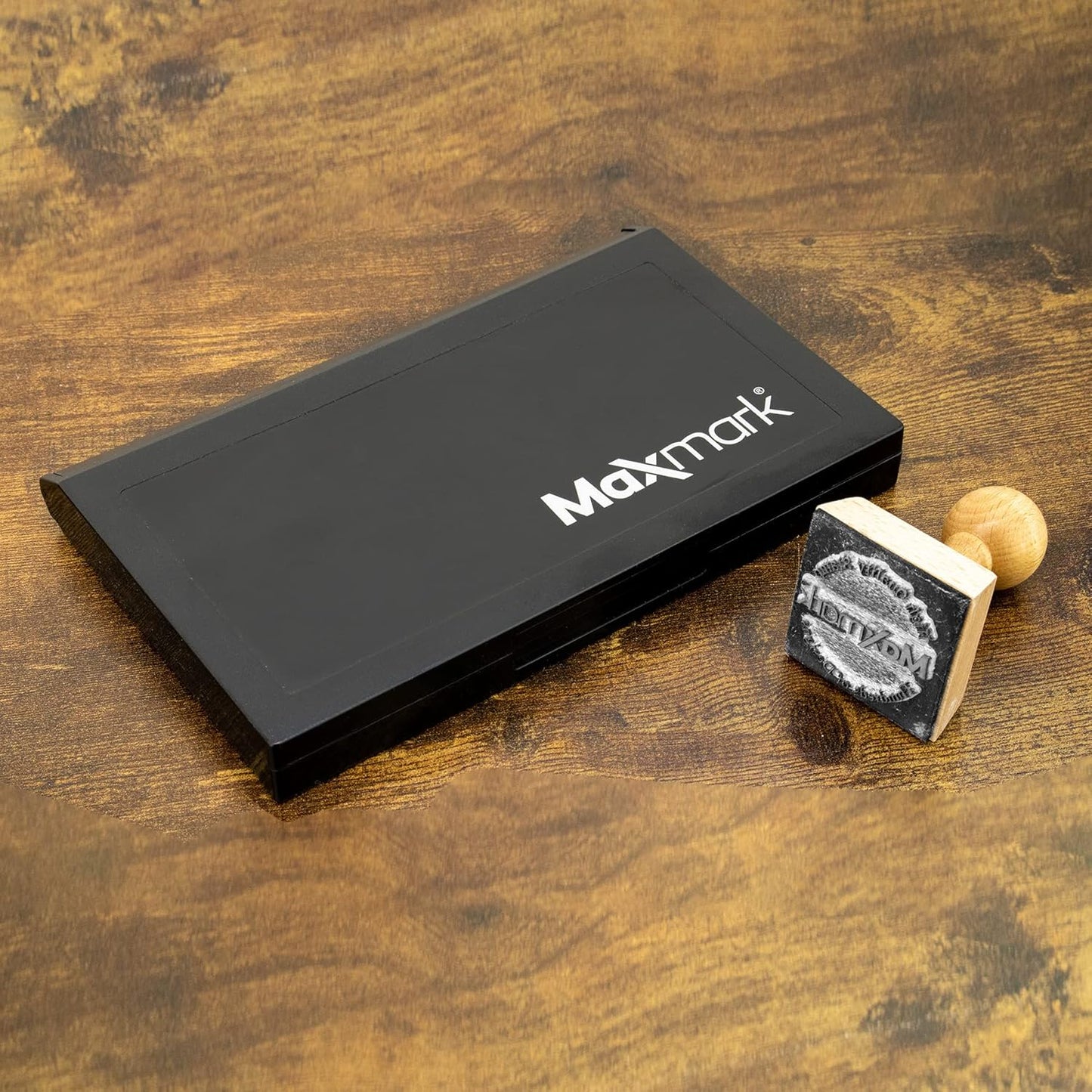 MaxMark Large Black Stamp Pad - 4-1/4" by 7-1/4" - Premium Quality Felt Pad