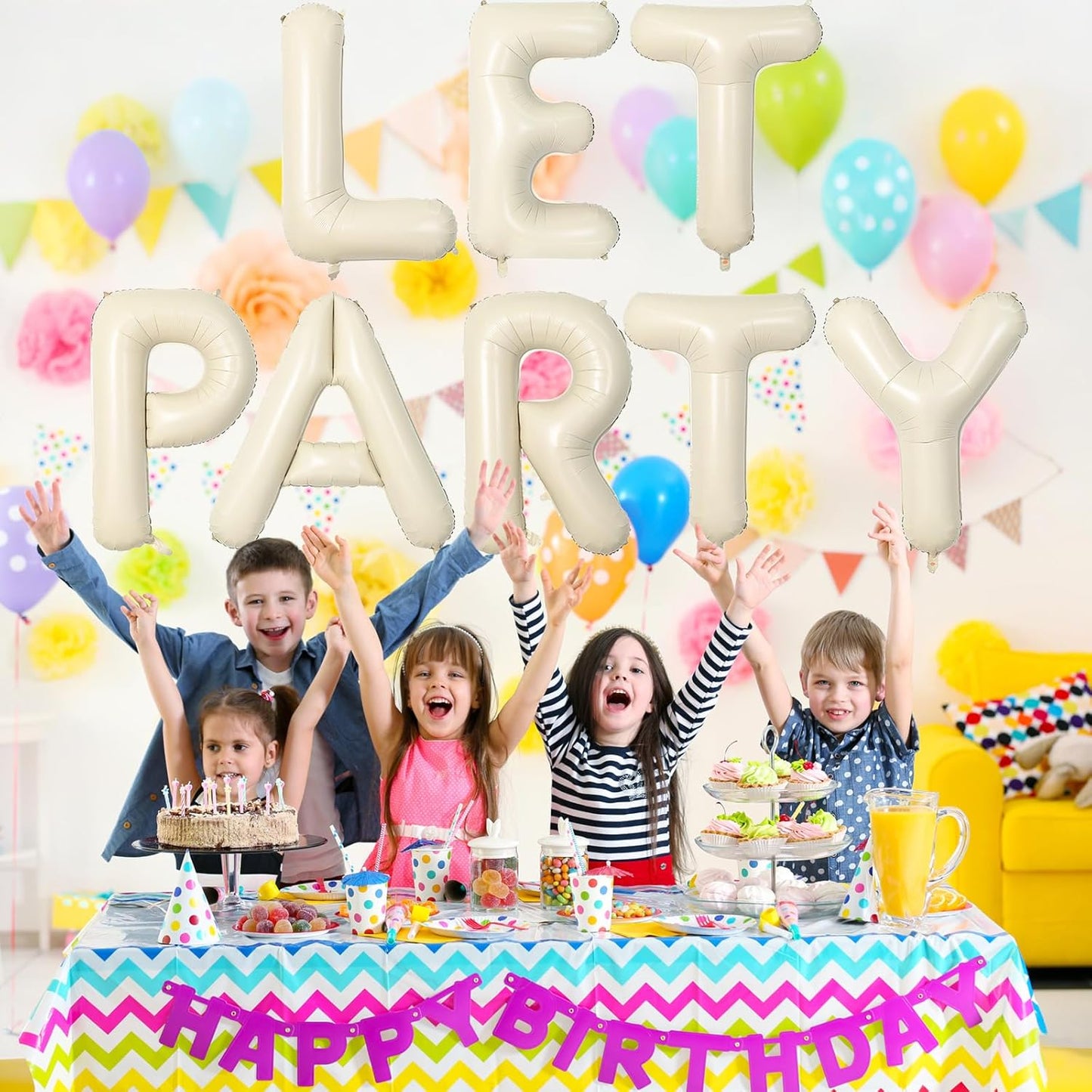 40 Inch Letter Balloons N, Big Custom A-Z Alphabet Foil Name Balloon Cream White, Self Inflating Beige Customize Helium Balloon Letters N for Women Girls Birthday New Year Baby Shower Party Decoration