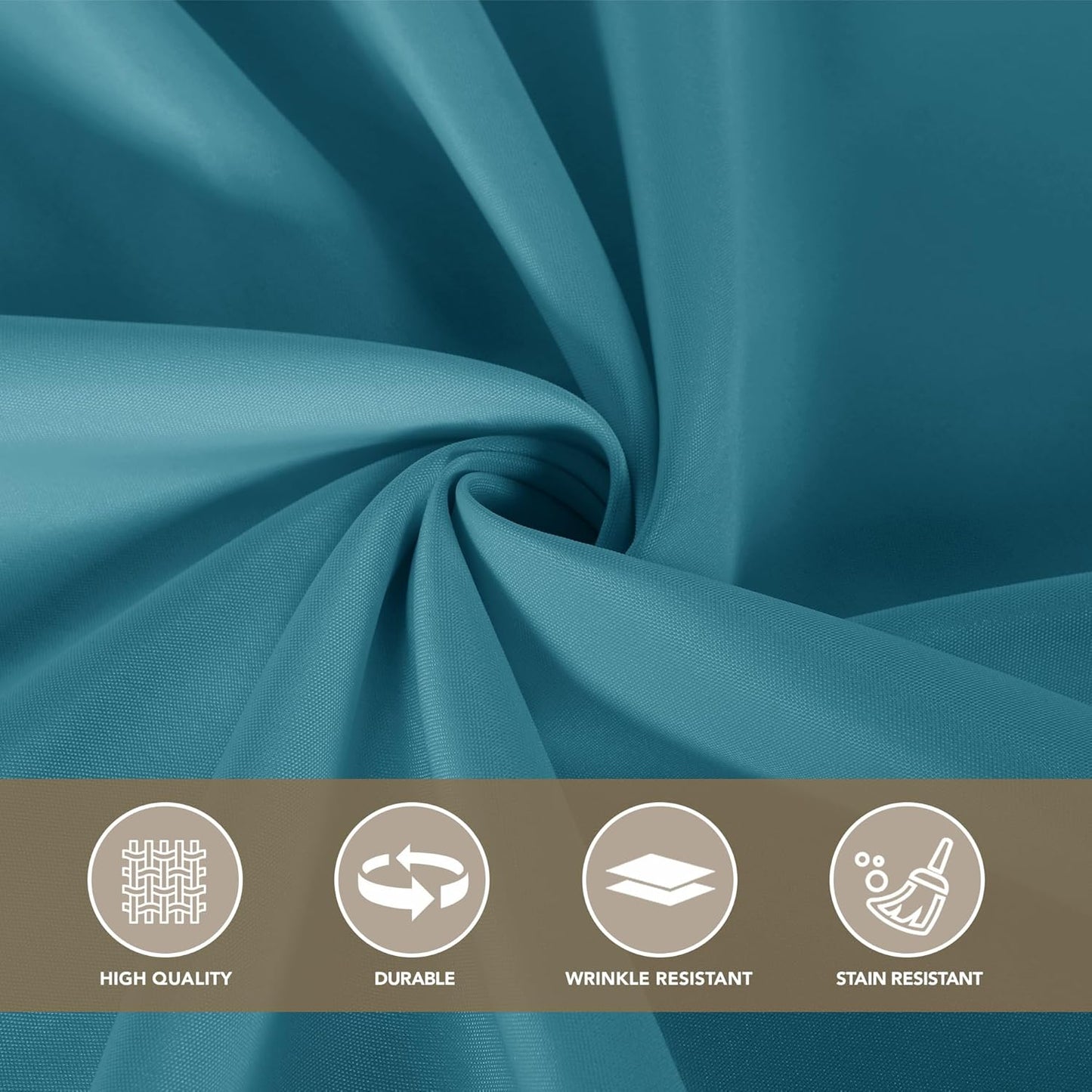 sancua Square Tablecloths 70x70 Inch, 2 Pack - Teal Fabric Table Cloth for Square or Round Tables, Washable Polyester Table Cover for Outdoor Party, Birthday, Decorative Display Tables