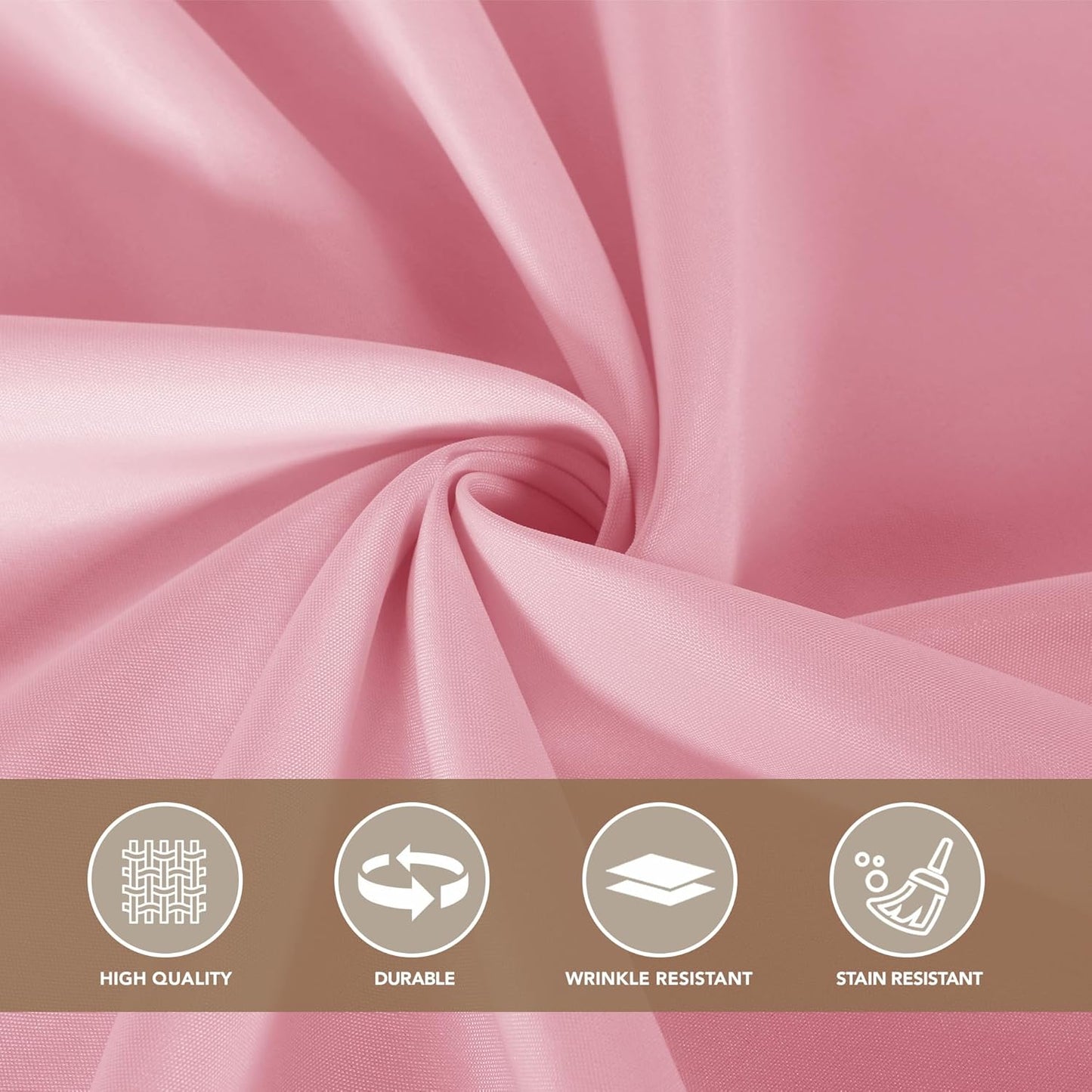 sancua Square Tablecloths 85x85 Inch - Pink Fabric Table Cloth for Square or Round Tables, Washable Polyester Table Cover for Outdoor Party, Birthday, Buffet, Resturant