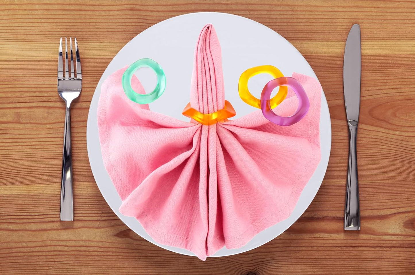 Set of 12 Epoxy Resin Napkin Rings - Handcrafted Napkin Ring Holders 1.5" Napkin Rings for Christmas Party Decoration, Dinning Table, Family Gatherings, Table Décor(Multi Pastel)- ALPHA Living HOME