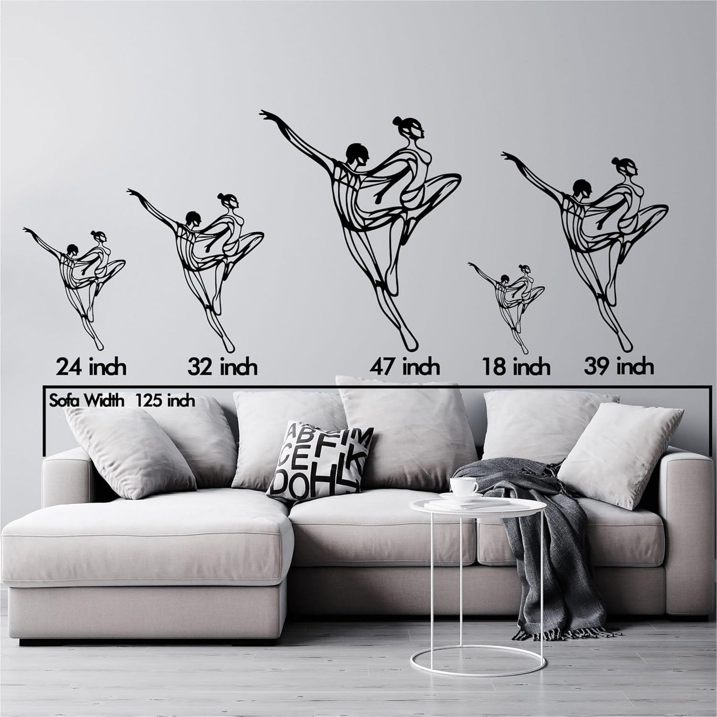 Wita Home Dancing Couple Metal Wall Art, Modern Minimalist Line Art Sculpture, Over the Bed Home Décor, Elegant Ballet-Inspired Design, Metal Wall Sculpture for Living Room, Bedroom (47x39 inches)