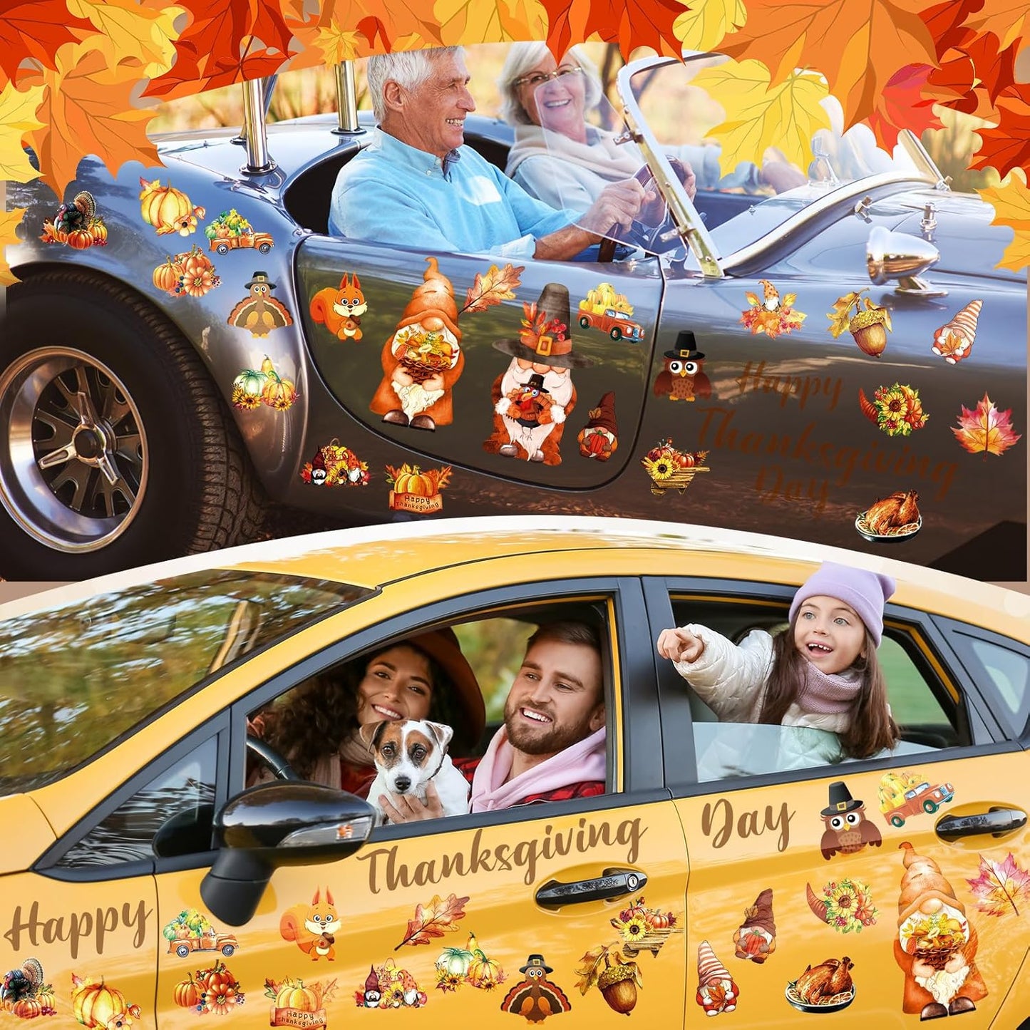 25 Pieces Thanksgiving Harvest Decoration Magnets for Refrigerator, Decorative Magnetic Fridge Stickers, Magnet Fall Autumn Signs Holiday Ornaments for Dishwasher Garage Door Kitchen Mailbox