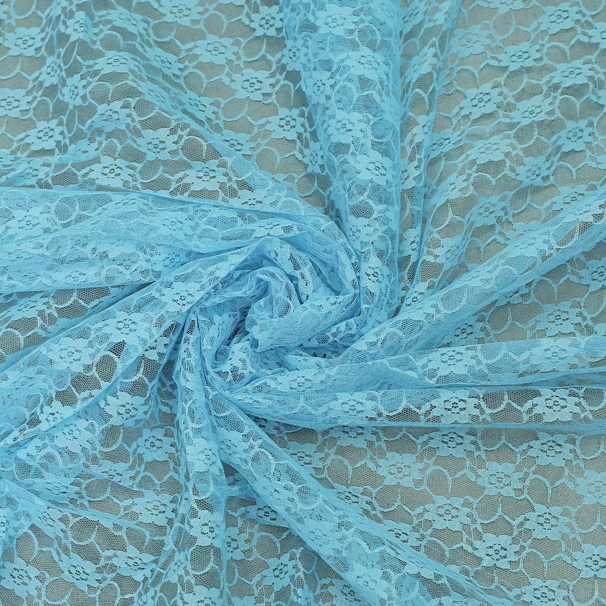 MDS Pack of 25Wedding 12 x 108 inches Lace Table Runner for Wedding, Decorations for Birthday Parties, Banquets, Graduations, Engagements, and Runners fit Rectangle, Round Table- Turquoise