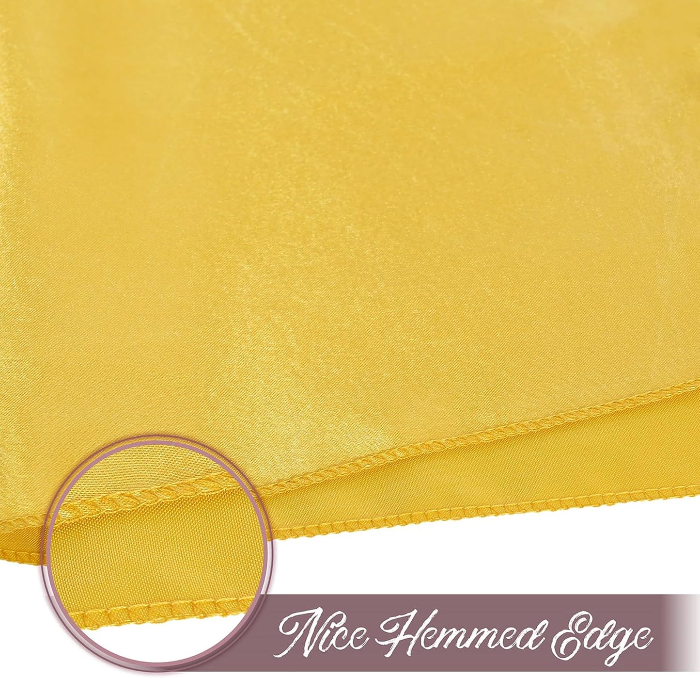 50 Pieces Gold Satin Napkins, 17" x 17" Square Table Napkins, Silky Soft Smooth Washable Napkins for Restaurant, Weddings, Dinner, Party Decoration