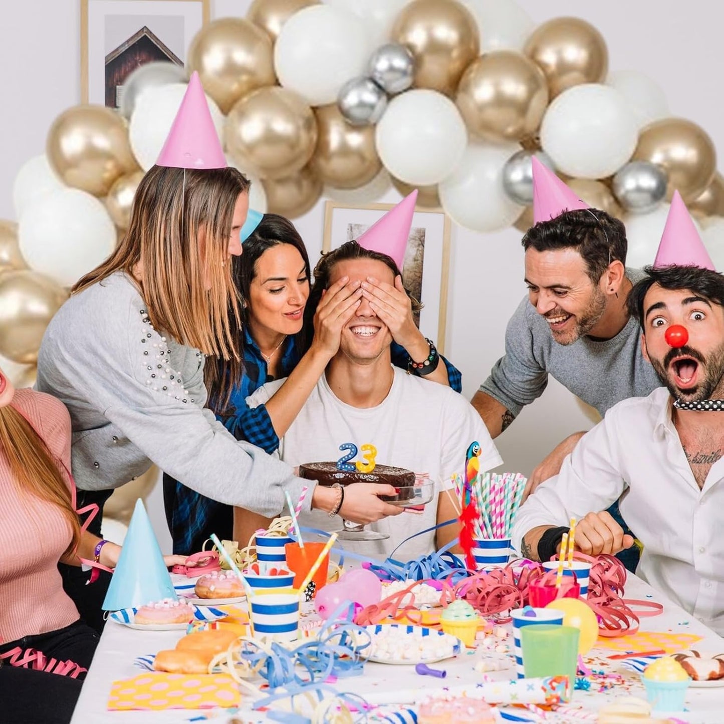 Beige White Pearl Balloons, 50PCS Nude Metallic Champagne Gold Cream White Double Stuffed Balloon Neutral Ballons for Birthday Boho Wedding Anniversary Engagement Party Decoration