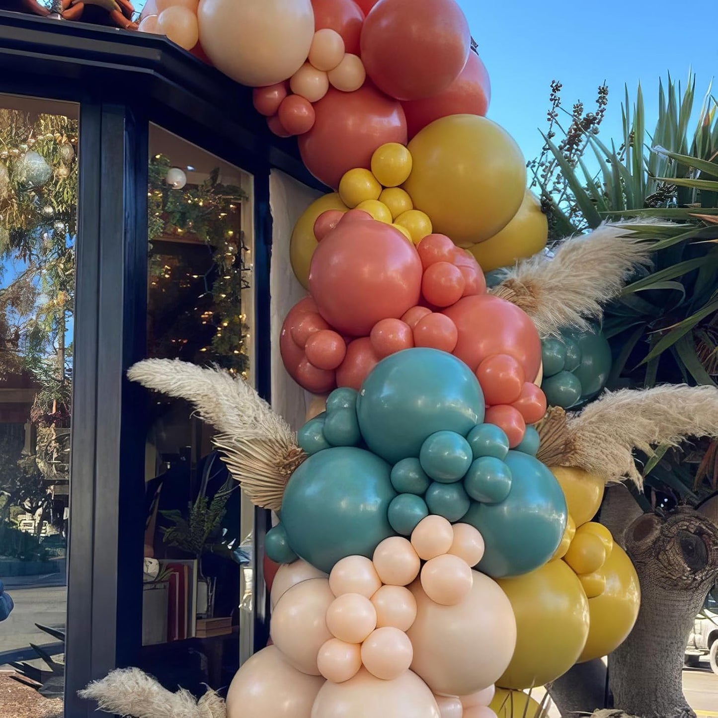 Boho Rainbow Balloons, Boho Rainbow Colorful Balloon, Retro Ivory White Yellow Orange Blue Purple Balloons for Girls Woman Boys Boho Birthday Baby Shower Bridal Shower Wedding DIY Party Decorations