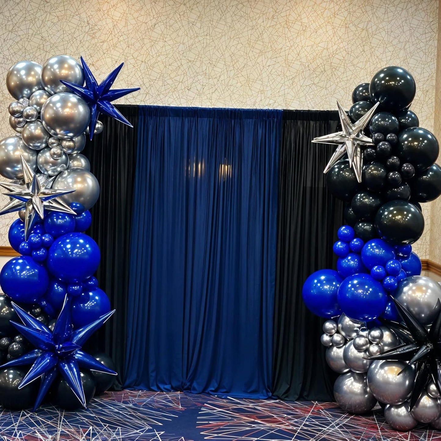 Blue and Black Balloons,12 Inch Dark Blue and Silver Black Pearl Light Blue Balloons for Boys Birthday Party Decorations Baby Shower Graduations Celebrations Backdrop Supplies
