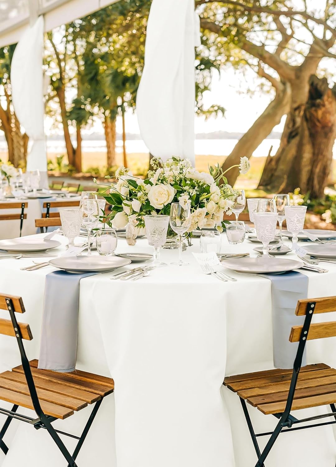 12 Pack Round Tablecloth 90 Inch - Ivory Polyester Table Cloth for Round Table, Premium Ivory Tableclothes Washable Fabric Table Cover for Wedding Party Banquet Restaurant Reception Dining