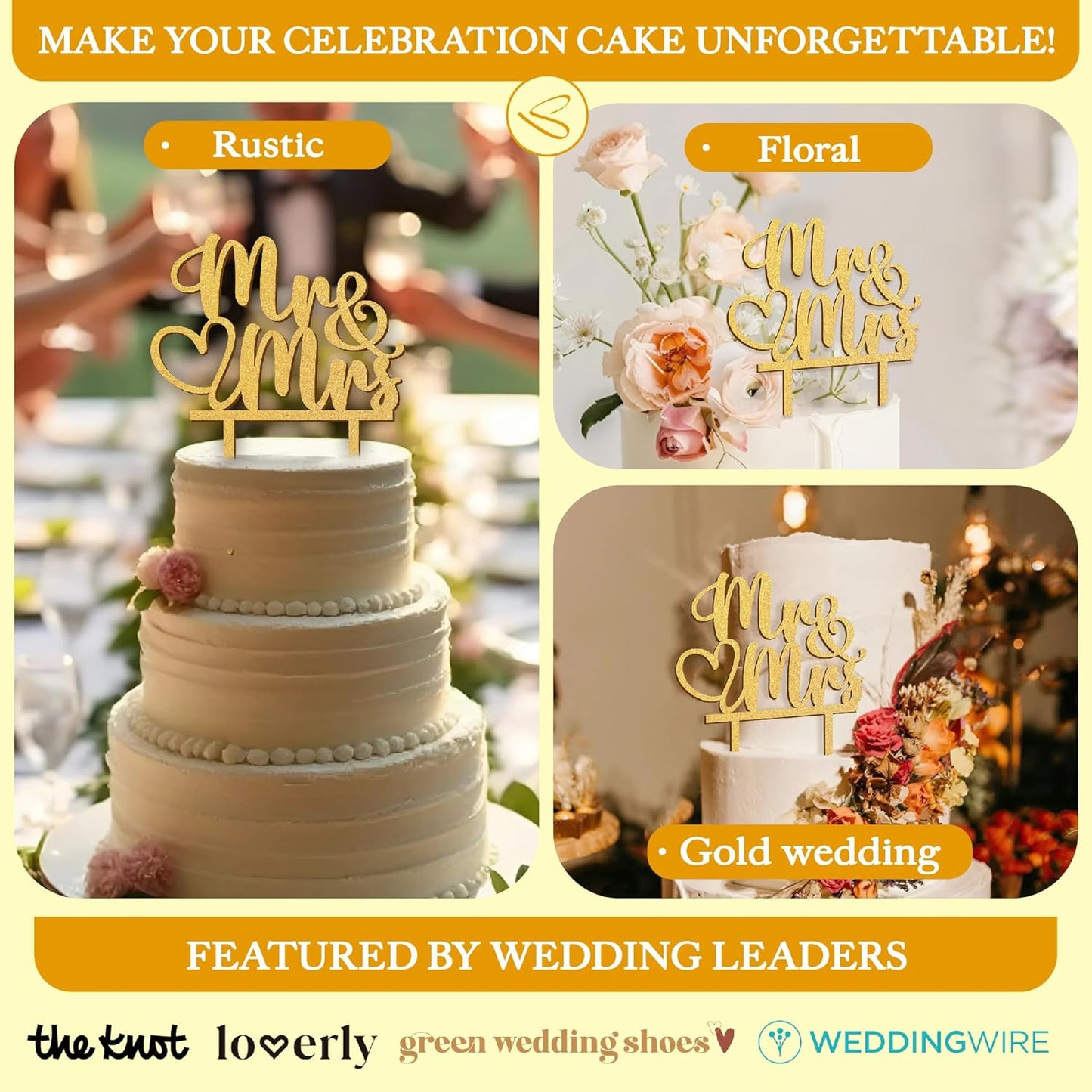 Rustic Wedding Cake Toppers Bride And Groom - Boho Mr And Mrs Cake Topper, Wood Mr And Mrs Sign For Engagement Bridal Shower Decor, Wedding Cake Decorations