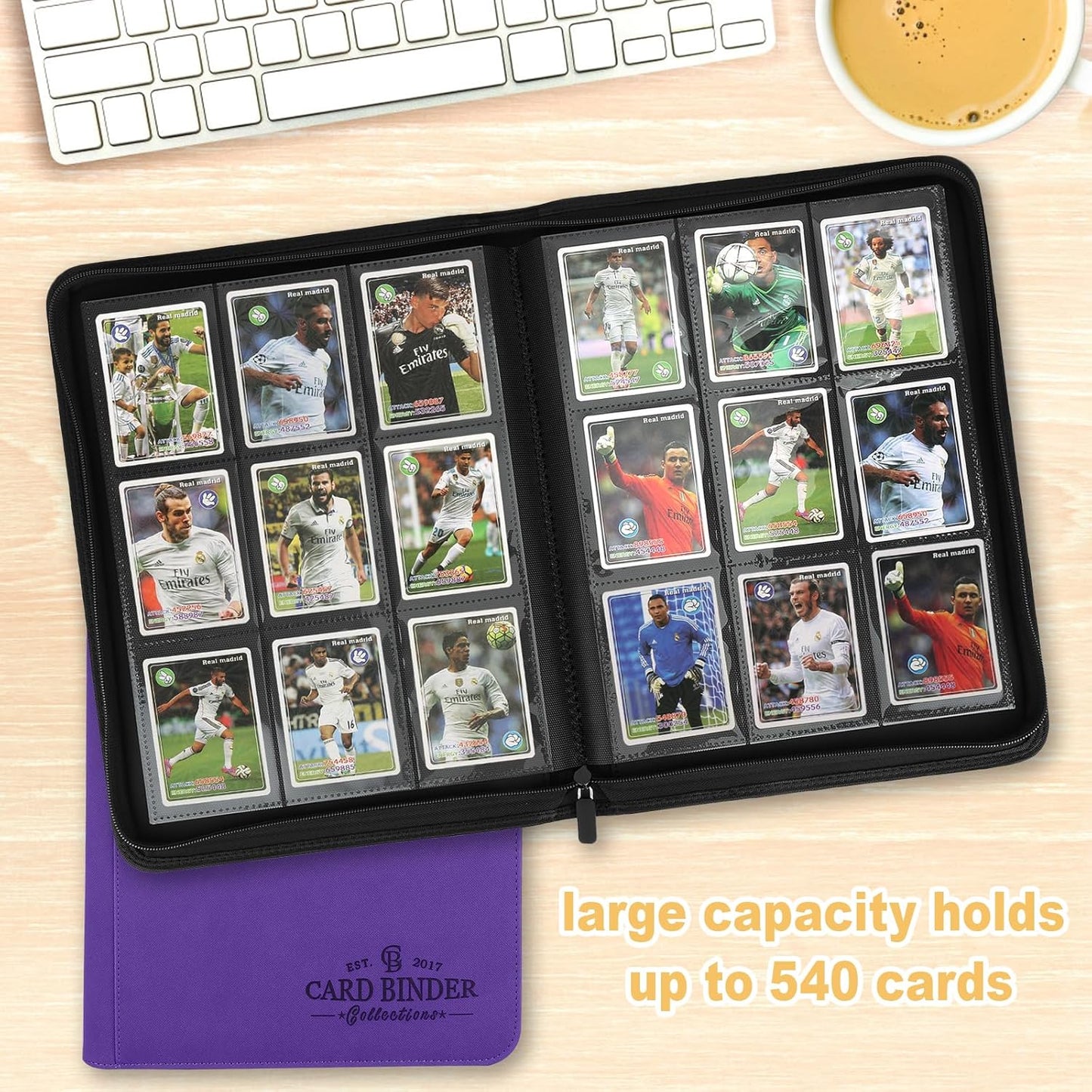 Trading Card Binder, Card Collection Binder Album Folder with 540 Side Loading Pockets, 9 Pocket Trading Card Album Folder for TGC,MTG, Baseball Cards, Yugioh