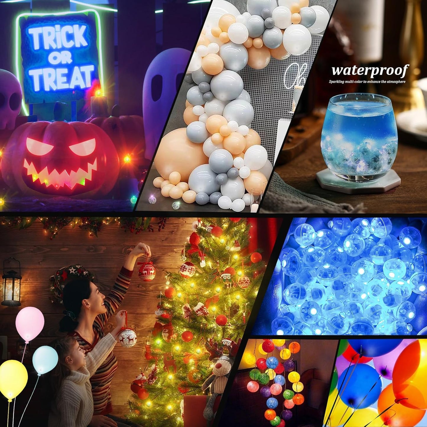 200pcs Blue LED Balloon Lights, LED Round Ball Lamp Tiny Lighting Decoration for Indoor Outdoor Party Event Fun Wedding Festival Birthday Halloween Christmas Party Supplies