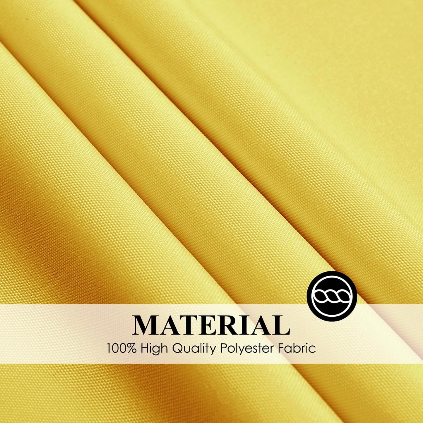 Round Tablecloth 132 Inch 2 Pack Yellow Tablecloths Washable Decorative Linen Polyester Table Clothes Cover for Dining Table Banquets Buffet Parties and Wedding