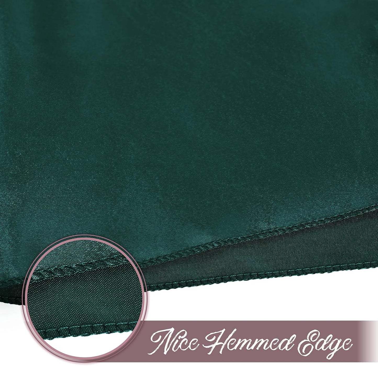 12 Pieces Forest Green Satin Napkins, 17" x 17" Square Table Napkins, Silky Soft Smooth Washable Napkins for Restaurant, Weddings, Dinner, Party Decoration