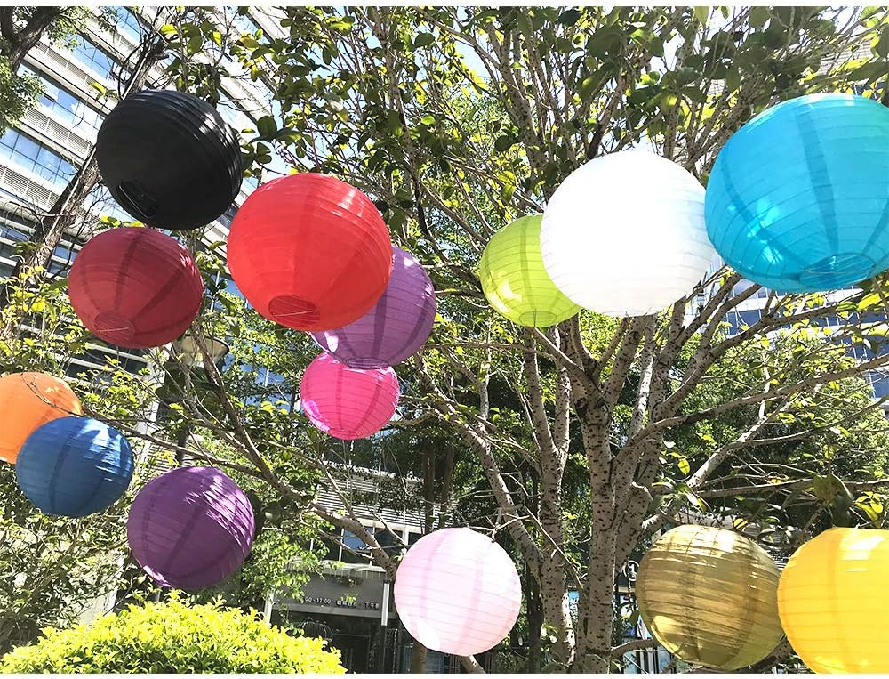 BEISHIDA Red Round Paper Lanterns Decorative Hanging Asia Chinese Japanese Paper Lanterns Lamp for Birthday Wedding Baby Bridal Shower Christmas Home Decor Party Decoration(10 Packs)