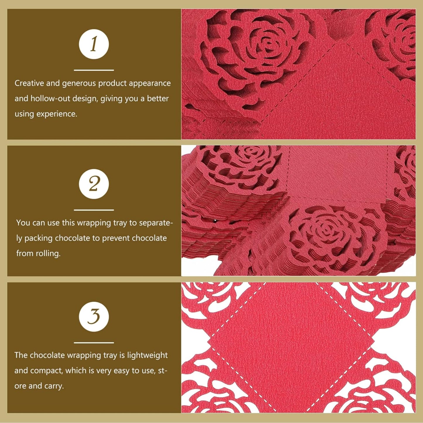 50Pcs Truffle Cupcake Wrapper Liners, Paper Chocolate Candy Wrappers, Peanut Liners Dessert Tray Baking Cups for Muffin Cupcake Birthday Wedding Decoration