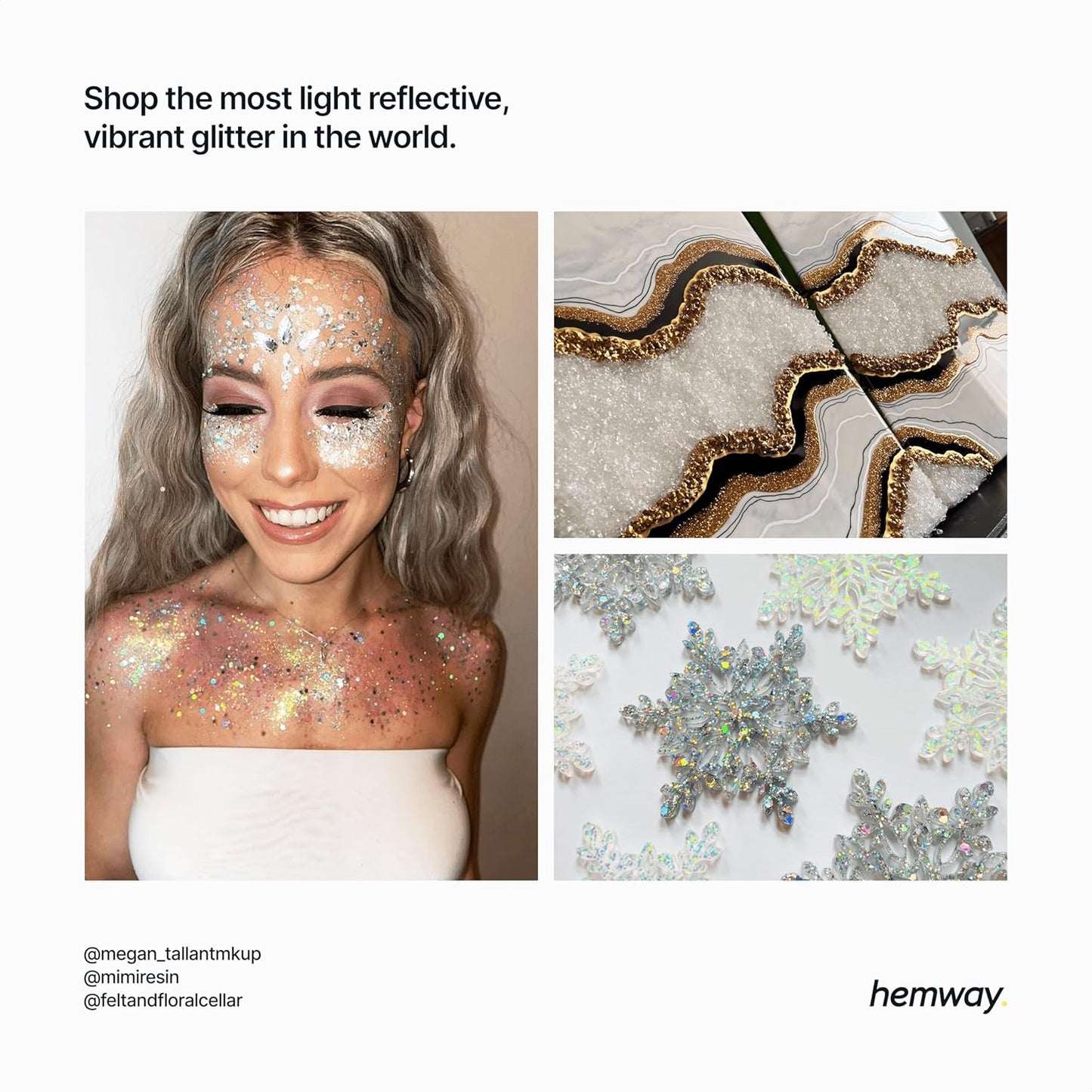 Hemway Biodegradable Glitter Eco Friendly - 100g/3.5oz Bio Cosmetic Safe Sparkle Vegan for Face Eyeshadow Body Hair Festival Makeup Craft - Fine (1/64" 0.015" 0.4mm) - White Iridescent