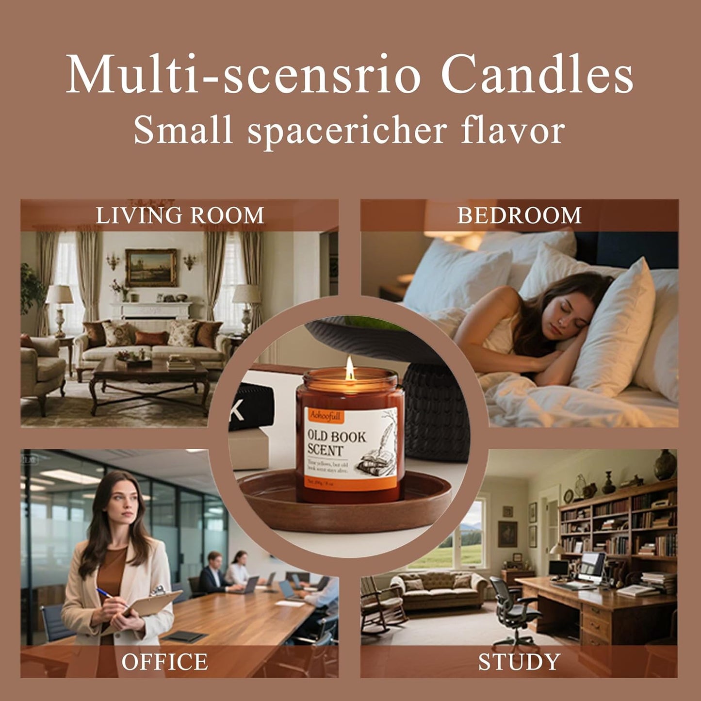 Scented Candles Gifts for Book Lovers,Soy Wax Candles,Inspired Gift Ideas for Readers,Women, Bookworm, Librarian, Men, Friend