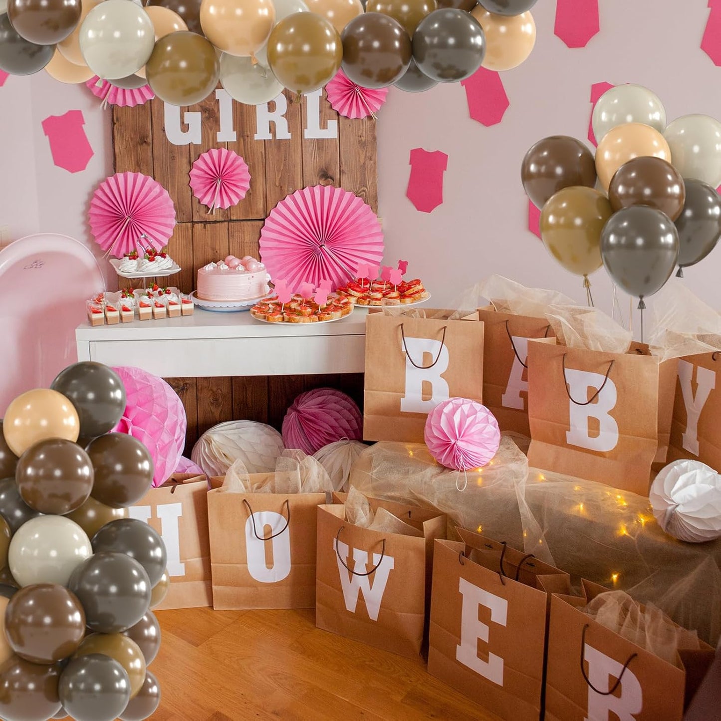 100pcs Dark Brown Balloons 12inch Neutral Brown Party Latex Balloons for Birthday Bear Baby Shower Boho Wedding Party Decoration (with 66ft Ribbon)
