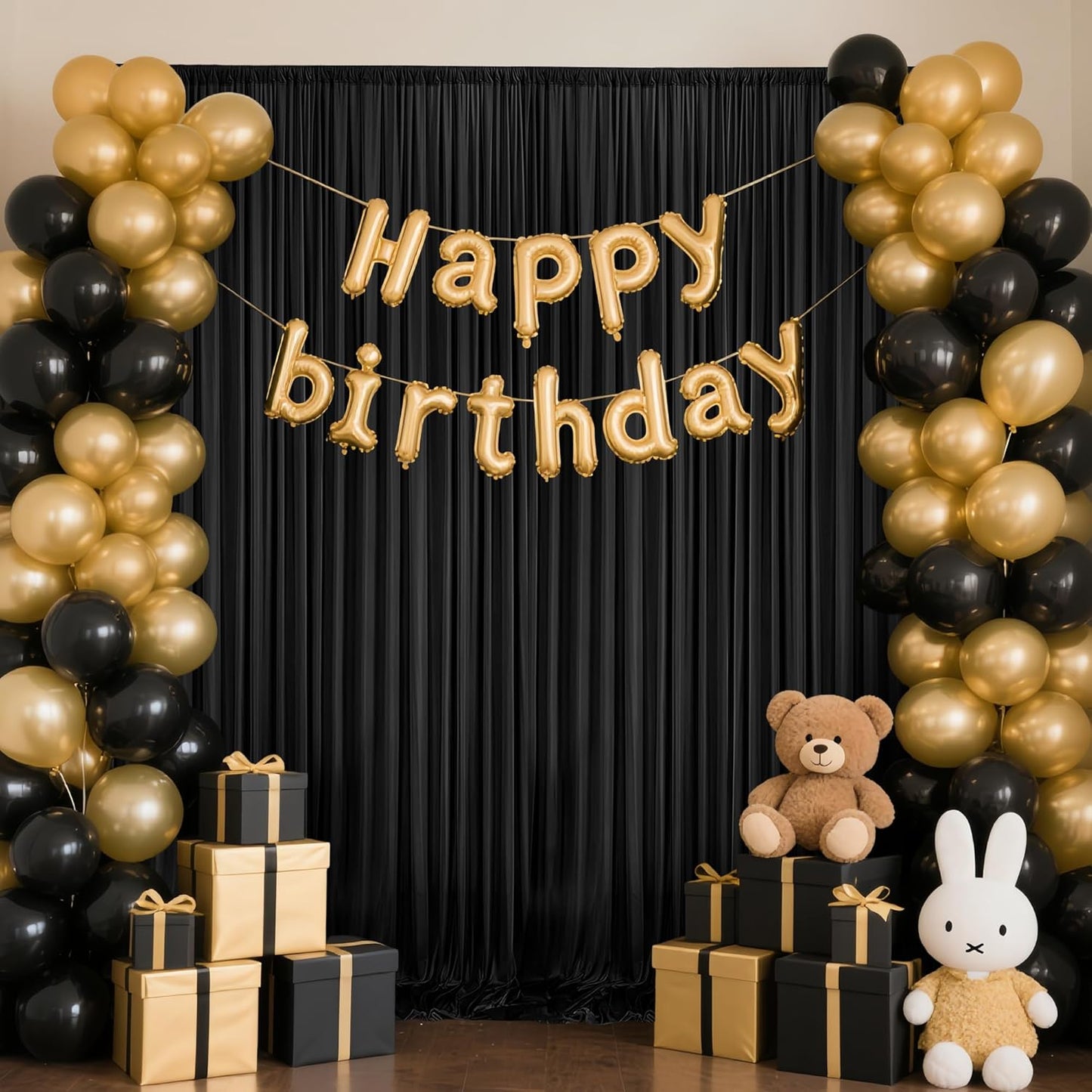 10x10ft Backdrop Curtains for Parties, 2 Panels 5x10ft Photography Backdrop Curtain with Rod Pocket,Backdrop Polyester Background Drapes,Wedding Backdrop Drapes for Birthday Baby Shower Home Decor