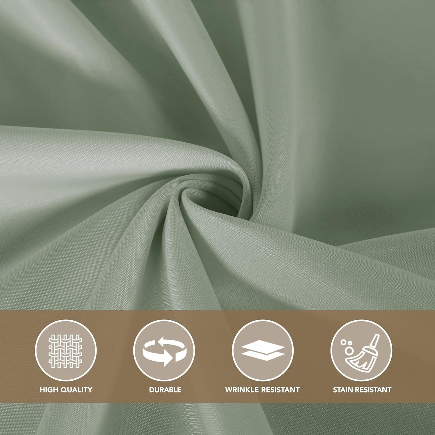 sancua Square Tablecloths 54x54 Inch - Sage Green Fabric Table Cloth for Square or Round Tables, Washable Polyester Table Cover for Dinner, Holiday Party, Decorative Display Tables