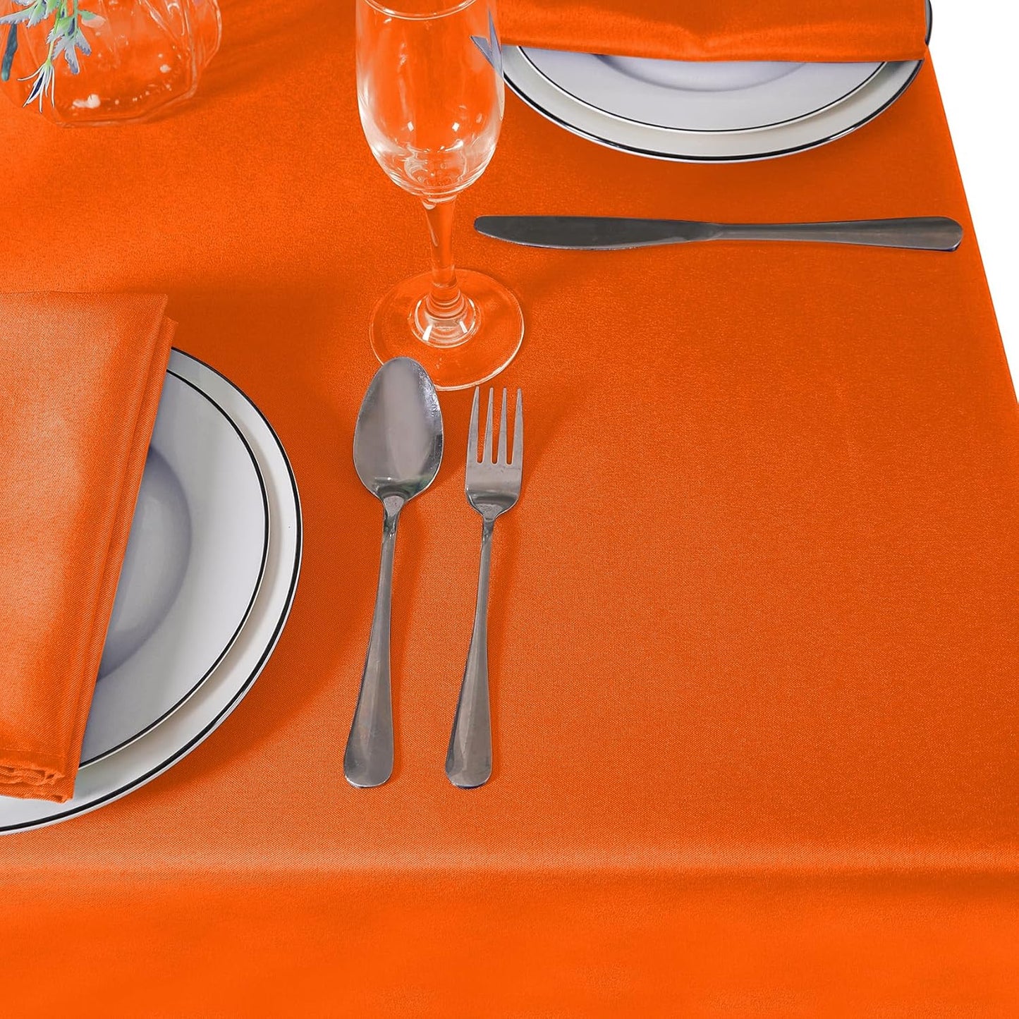 Rectangle Tablecloth 60x120 inch Washable Polyester Fabric Table Cloth for Wedding Party Dining Banquet Decoration(60x120, Orange)