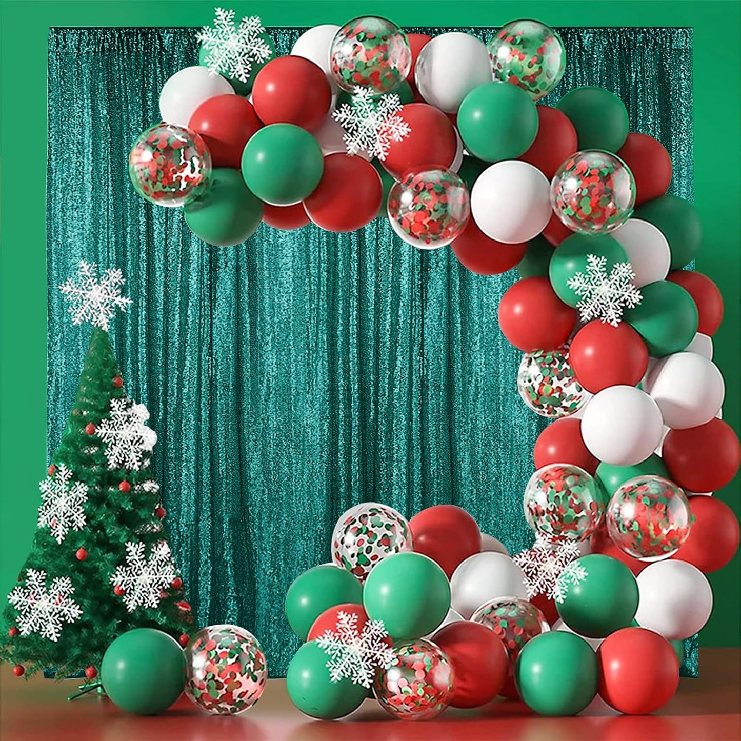 Hahuho Hunter Sequin Backdrop Curtain, 4PCS 2FTx8FT Glitter Backdrop Curtain for Parties, Christmas, Wedding, Party Decoration(4 Panels, 2FT x 8FT, Hunter