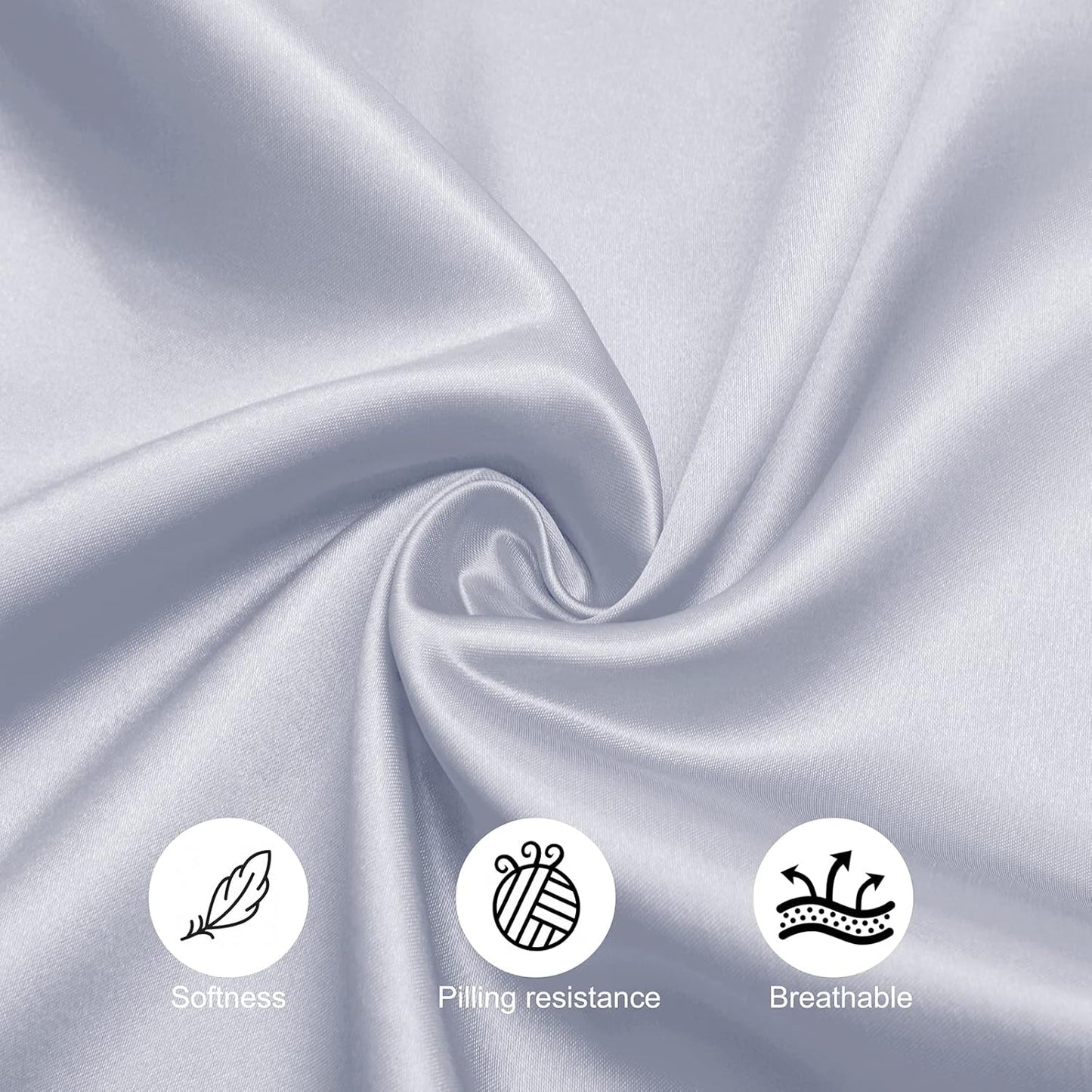 Horbaunal 30 Pack Silver Satin Napkins 17 x 17 Inch, Square Soft Table Dinner Napkins, Silky Cloth Napkins Table Decoration for Weddings Banquets Parties