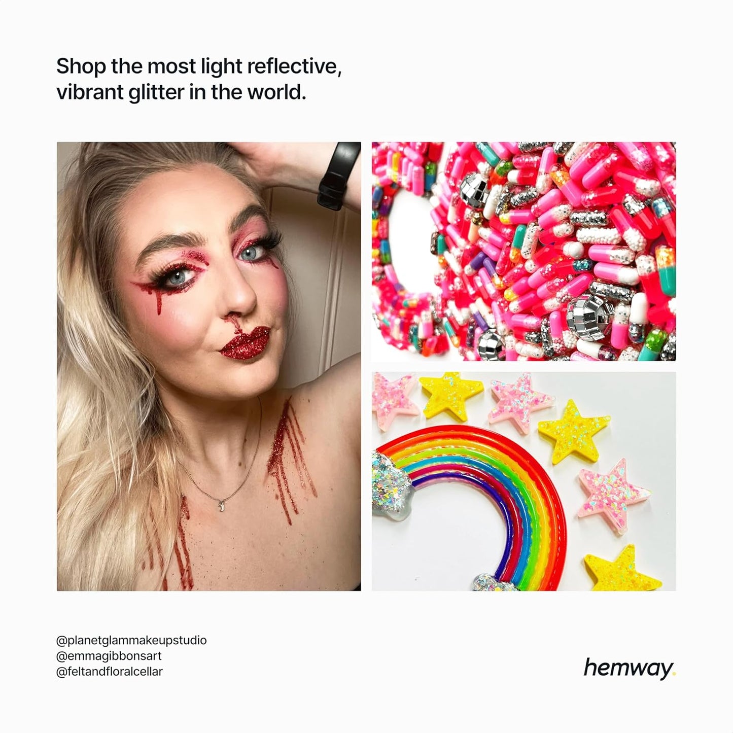 Hemway Eco Friendly Biodegradable Glitter 100g / 3.5oz Bio Cosmetic Safe Sparkle Vegan for Face, Eyeshadow, Body, Hair, Nail and Festival Makeup - Ultrafine (1/128" 0.008" 0.2mm) - Red Holographic