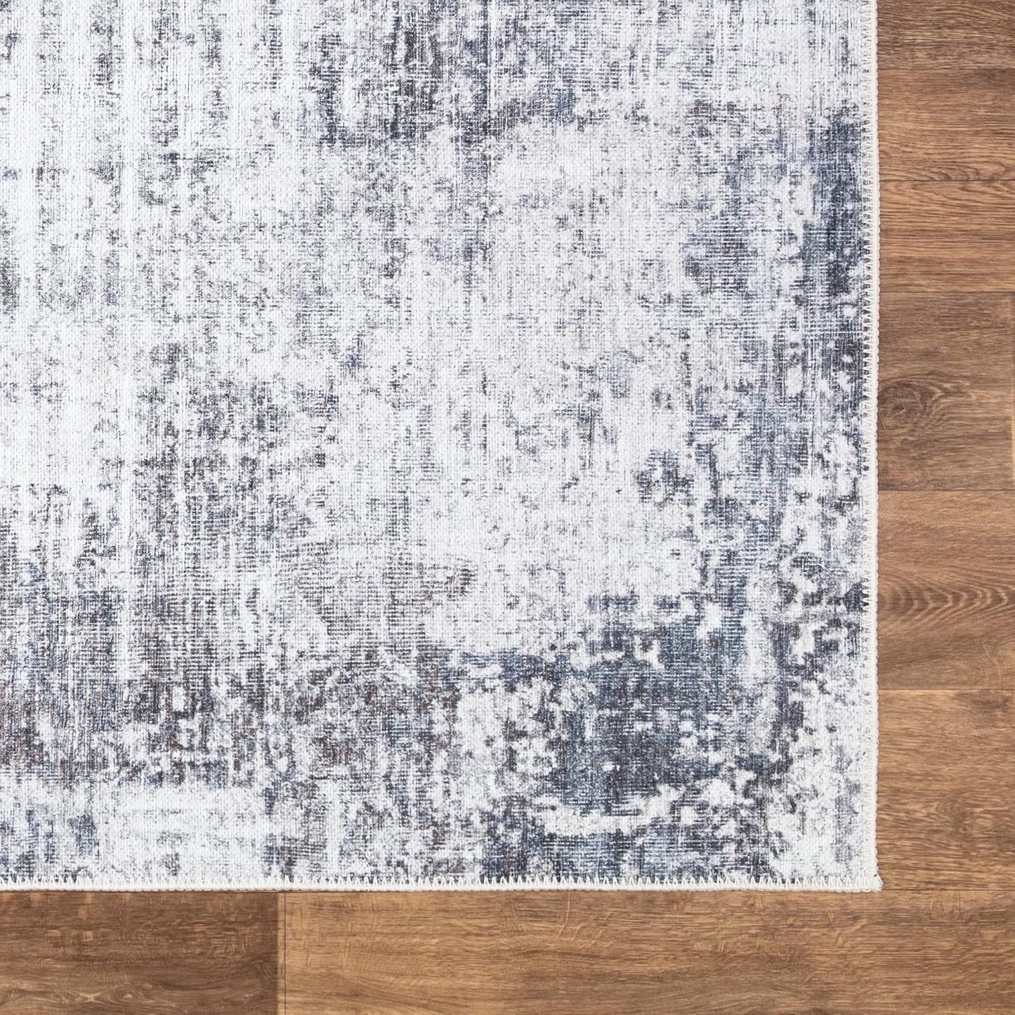 Bloom Rugs Washable Non-Slip 9' x 12' Rug - Gray/Charcoal/Blue Modern Abstract Area Rug for Living Room, Bedroom, Dining Room, and Kitchen - Exact Size: 9' x 12'