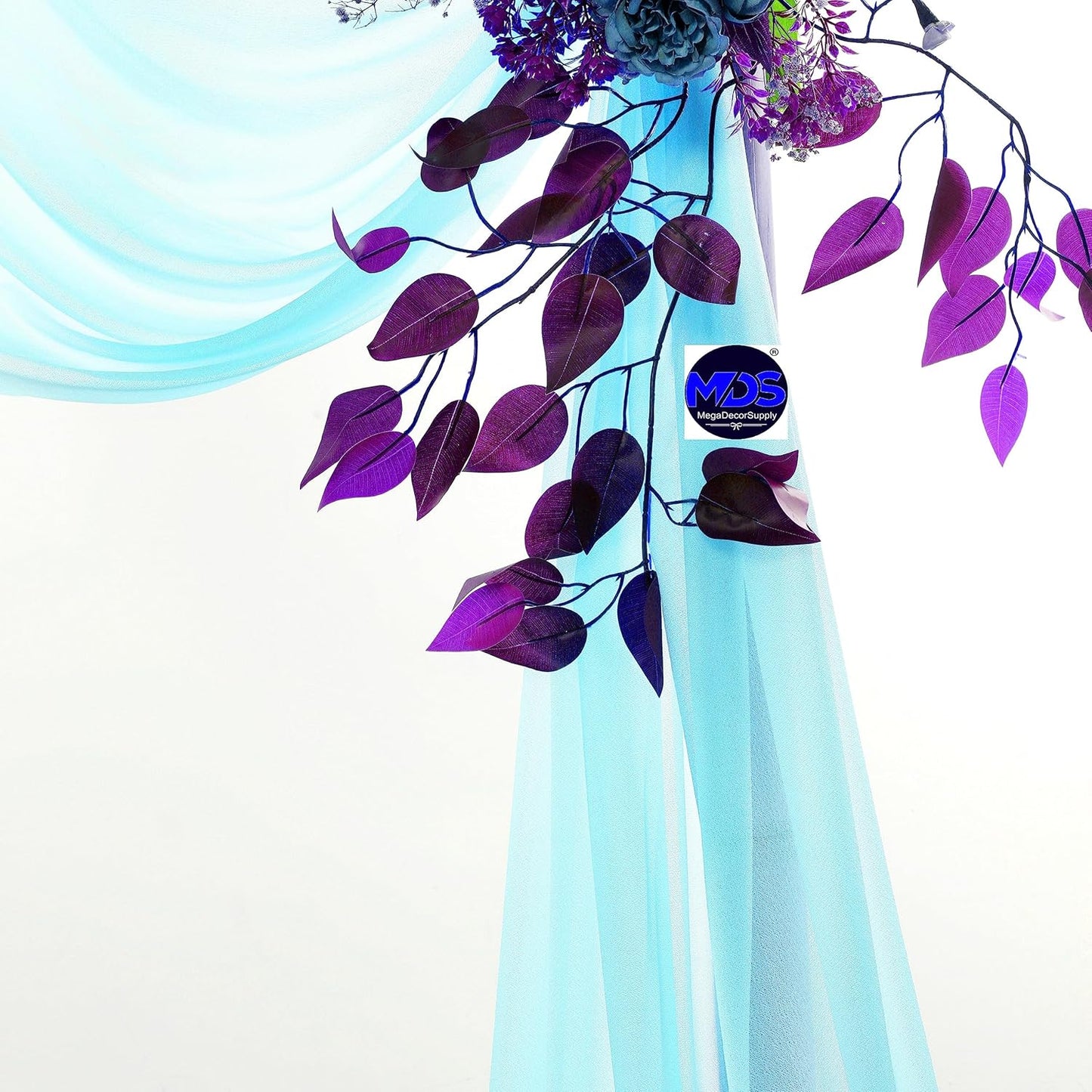 MDS Halloween Chiffon Draping Fabric - 1 Panel, 30" Wide x 20ft Long - Sheer Spooky Arbor & Canopy Drapery for Haunted House Backdrops, Party Ceilings, DIY Costumes & Themed Events - Teal