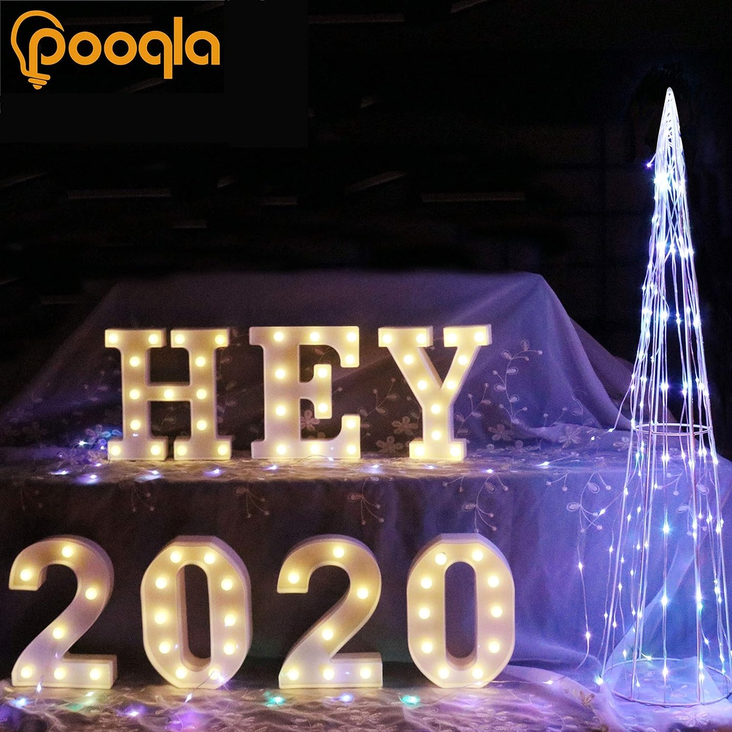 Pooqla LED Marquee Letter Lights Sign, Light Up Alphabet Letter for Home Party Wedding Decoration U