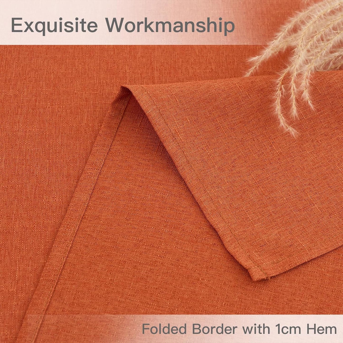 maxmill Linen Textured Rectangular Tablecloth Water Resistance Antiwrinkle Spillproof Fall Table Cloth for Dining Room, Thanksgiving Party Holiday Dinner, Halloween Tablecloths, 60 x 108 Inch, Rust