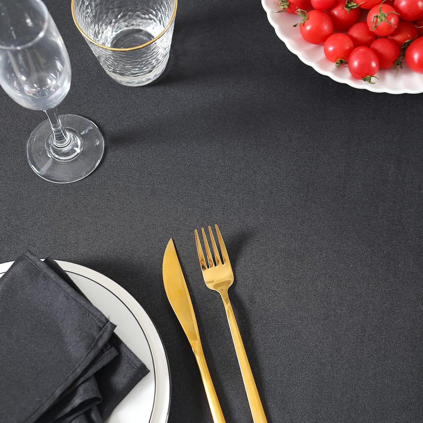 Rectangle Tablecloth 60x120 inch Washable Polyester Fabric Table Cloth for Wedding Party Dining Banquet Decoration(6 Pack 60x120, Black)