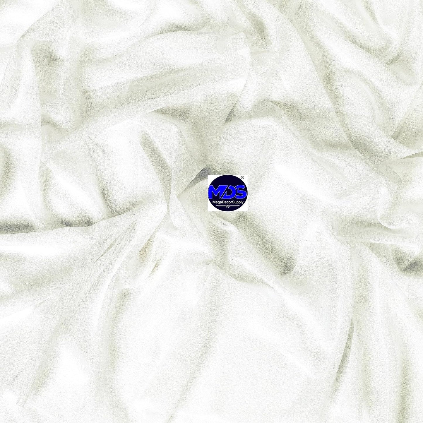 MDS Halloween Chiffon Draping Fabric - 2 Panel, 30" Wide x 30ft Long - Sheer Spooky Arbor & Canopy Drapery for Haunted House Backdrops, Party Ceilings, DIY Costumes & Themed Events - Ivory