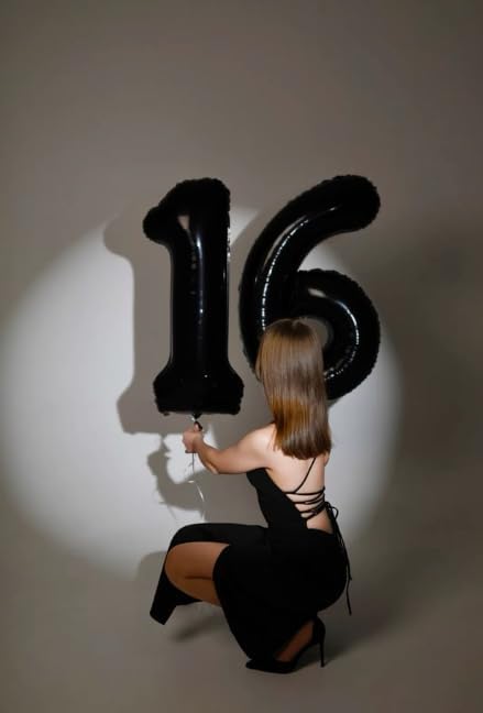 Black Number 60 Balloon 40 Inch Birthday Decorations, Anniversary and Graduation Party Supplies