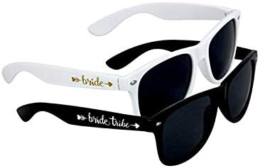 LADY&HOME 10 Pack Bachelorette Party Sunglasses Favors, Bridesmaid and Bride Tribe Sunglasses for Bridal Party, Bridal Shower(Black)