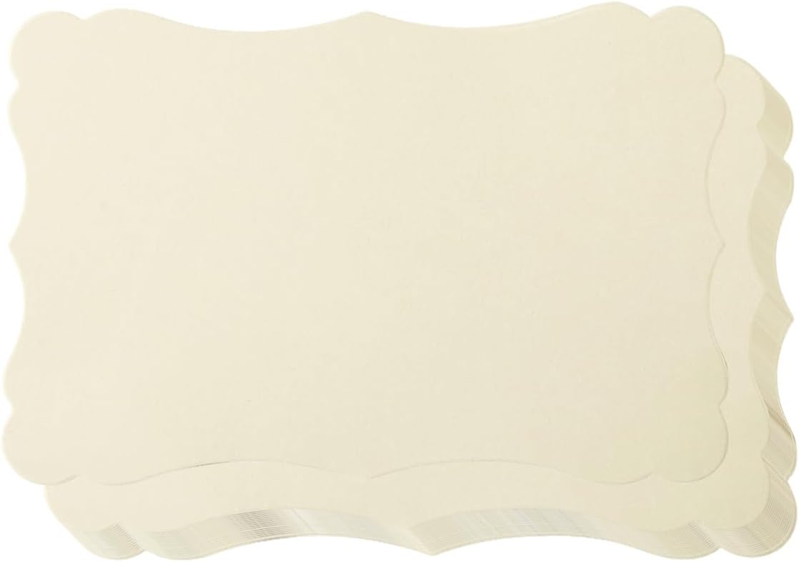 50 Pack Blank Kraft Cards Cardstock Thick Paper Brown Greeting Cards for DIY Gift Card Menus, Baby Shower and Wedding Invitations (Cream, 4x6IN)