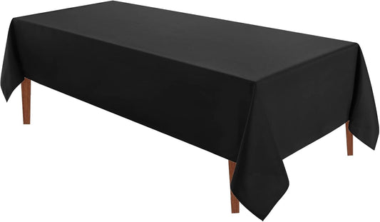 VidaFete Tablecloth 60 * 120inch Rectangle Table Cloth Polyester, Stain Wrinkle Resistant Polyester Dining Table Cover for Kitchen Dinning Party Wedding Rectangular Tabletop Buffet Decoration(Black)