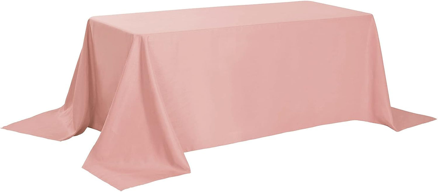 Rectangle Tablecloth 90x156 inch Washable Polyester Fabric Table Cloth for Wedding Party Dining Banquet Decoration（90x156, Dusty Pink）
